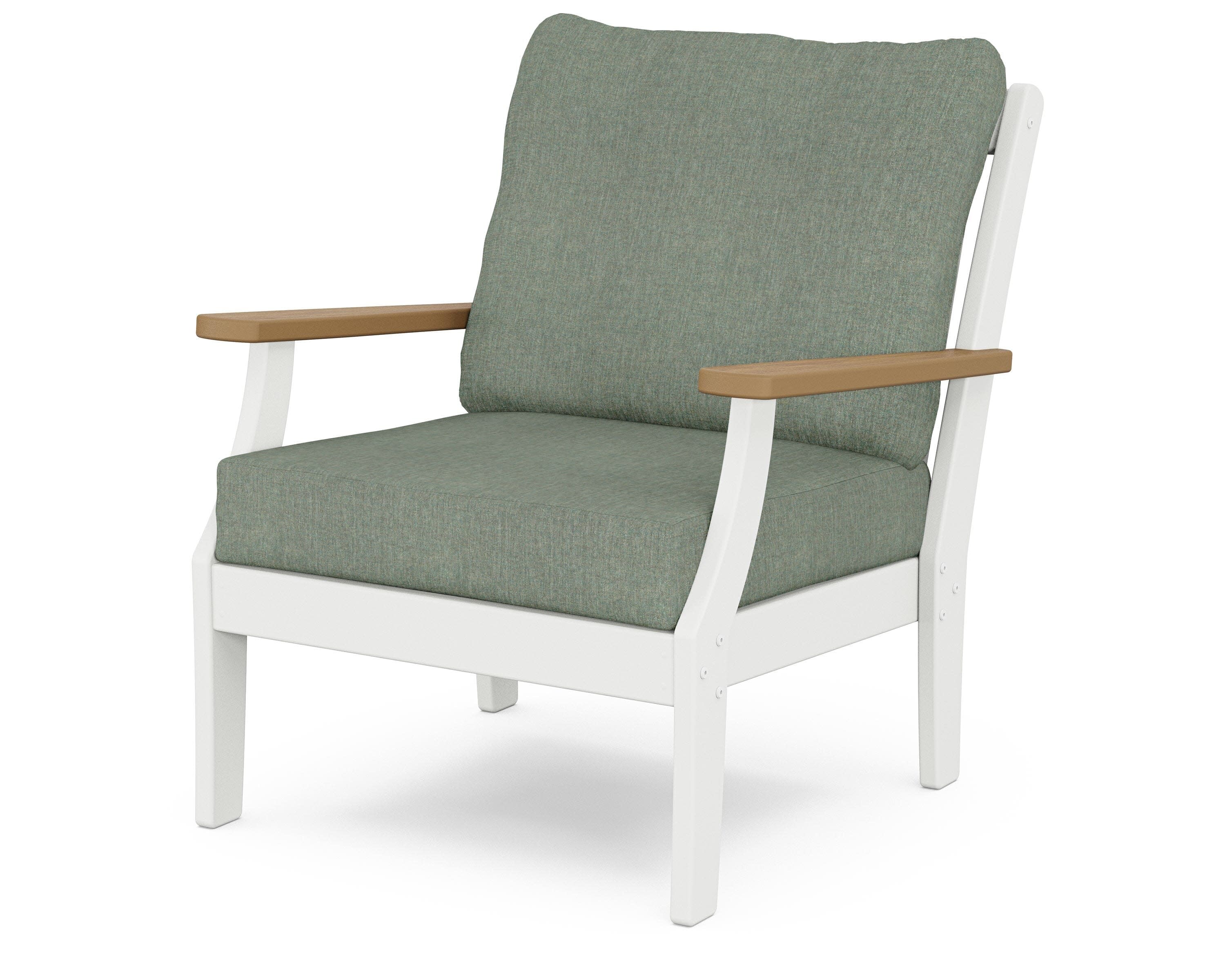 Braxton Deep Seating Chair in White / Natural / Cast Sage
