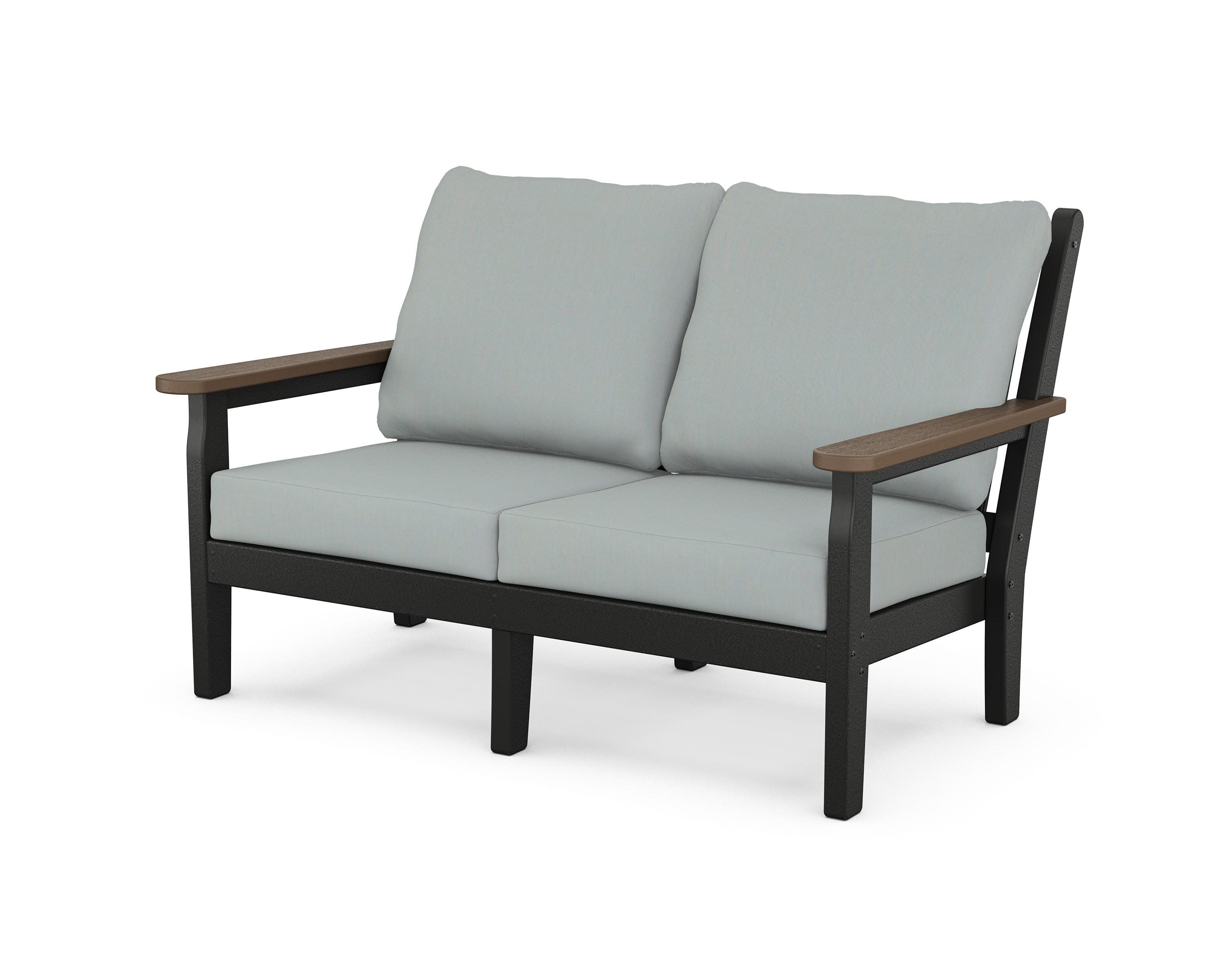 Chippendale Deep Seating Loveseat in Black / Kona / Spa