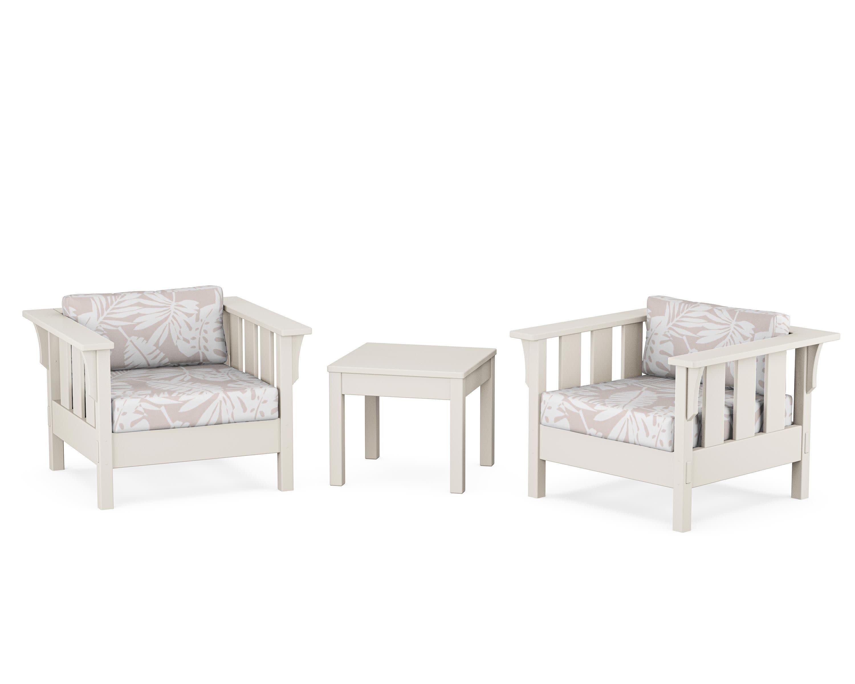 Acadia 3-Piece Deep Seating Set in Sand / Leaf Dune Burlap