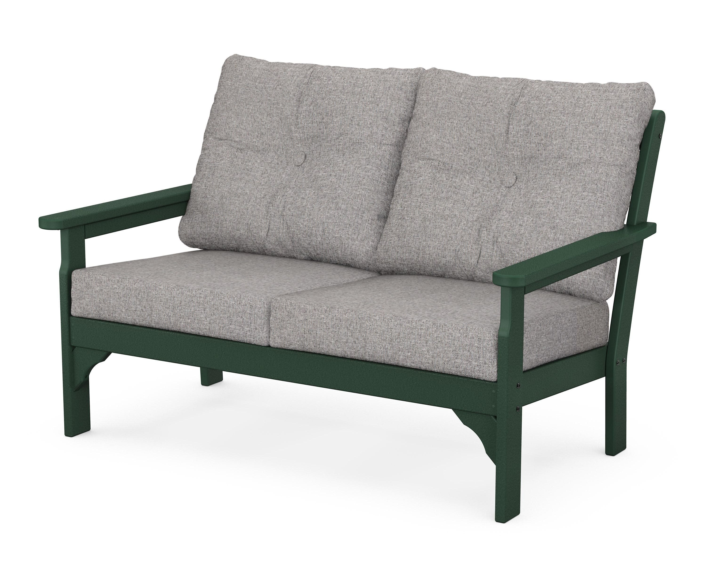 Vineyard Deep Seating Loveseat in Green / Grey Mist
