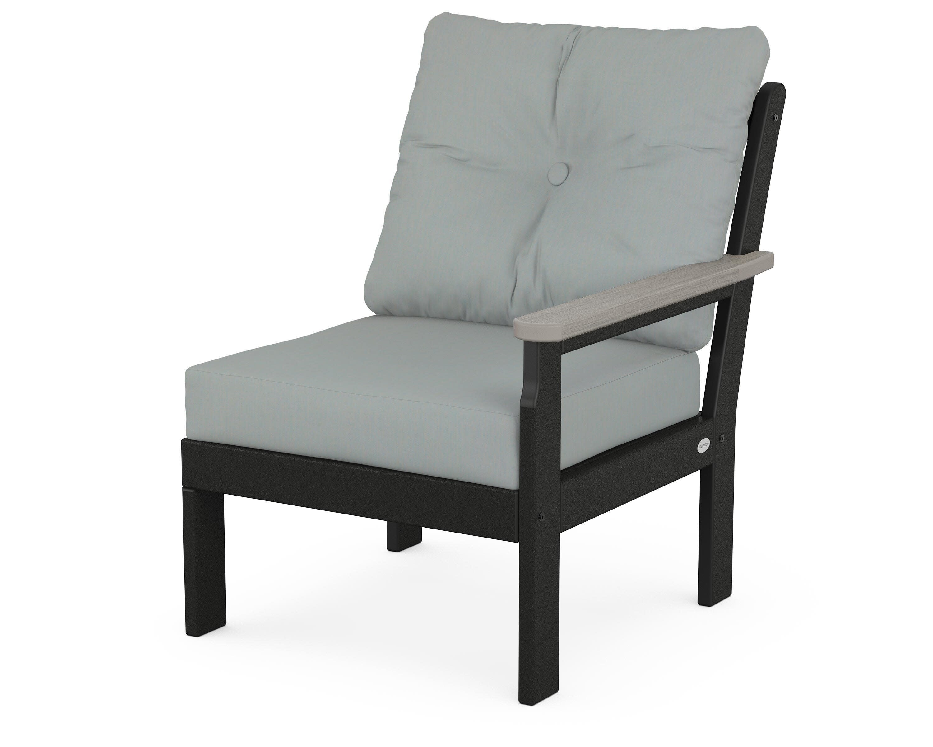 Vineyard Modular Right Arm Chair in Black / Driftwood / Spa