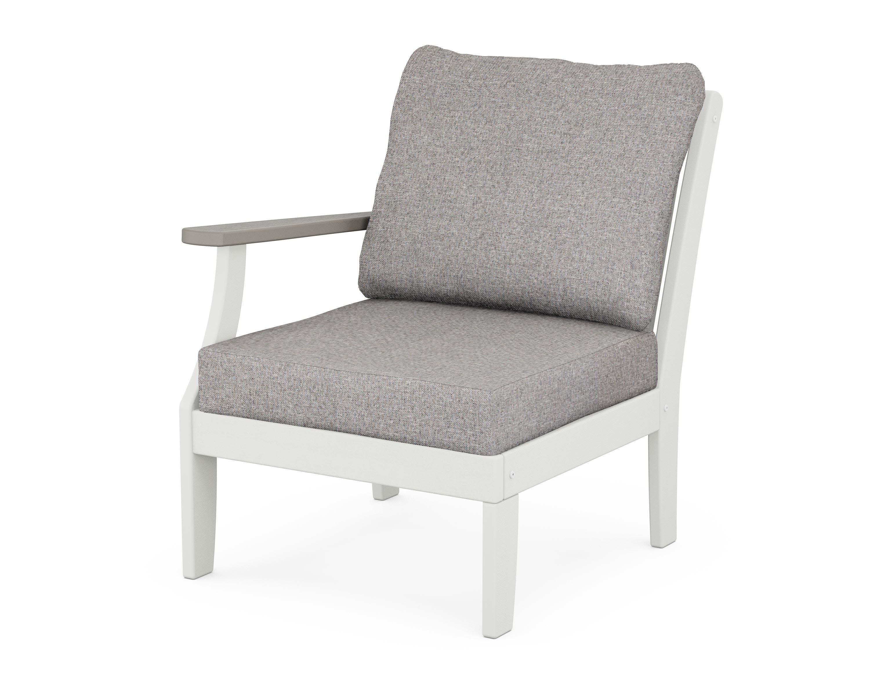 Braxton Modular Left Arm Chair in White / Driftwood / Grey Mist