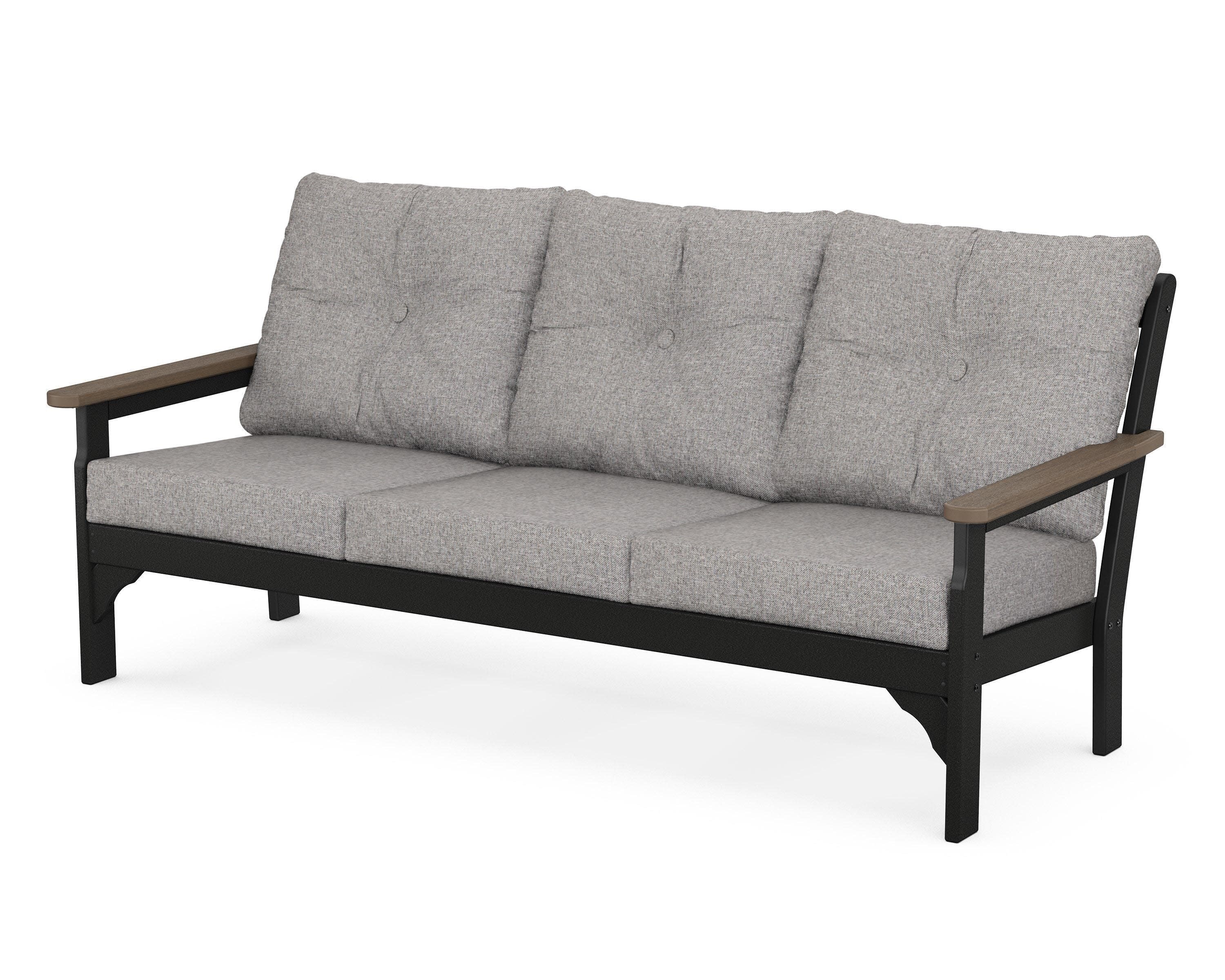 Vineyard Deep Seating Sofa in Black / Kona / Grey Mist