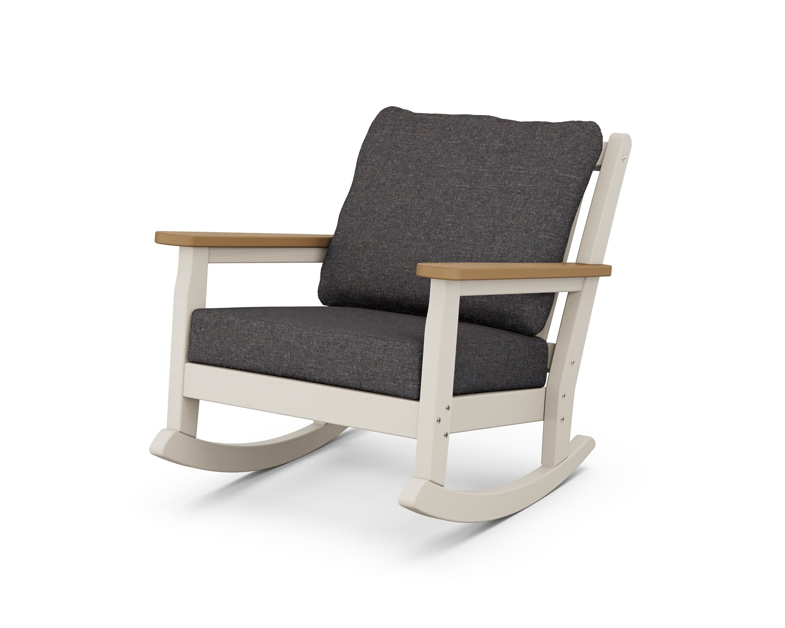 Chippendale Deep Seating Rocking Chair in Sand / Natural / Ash Charcoal