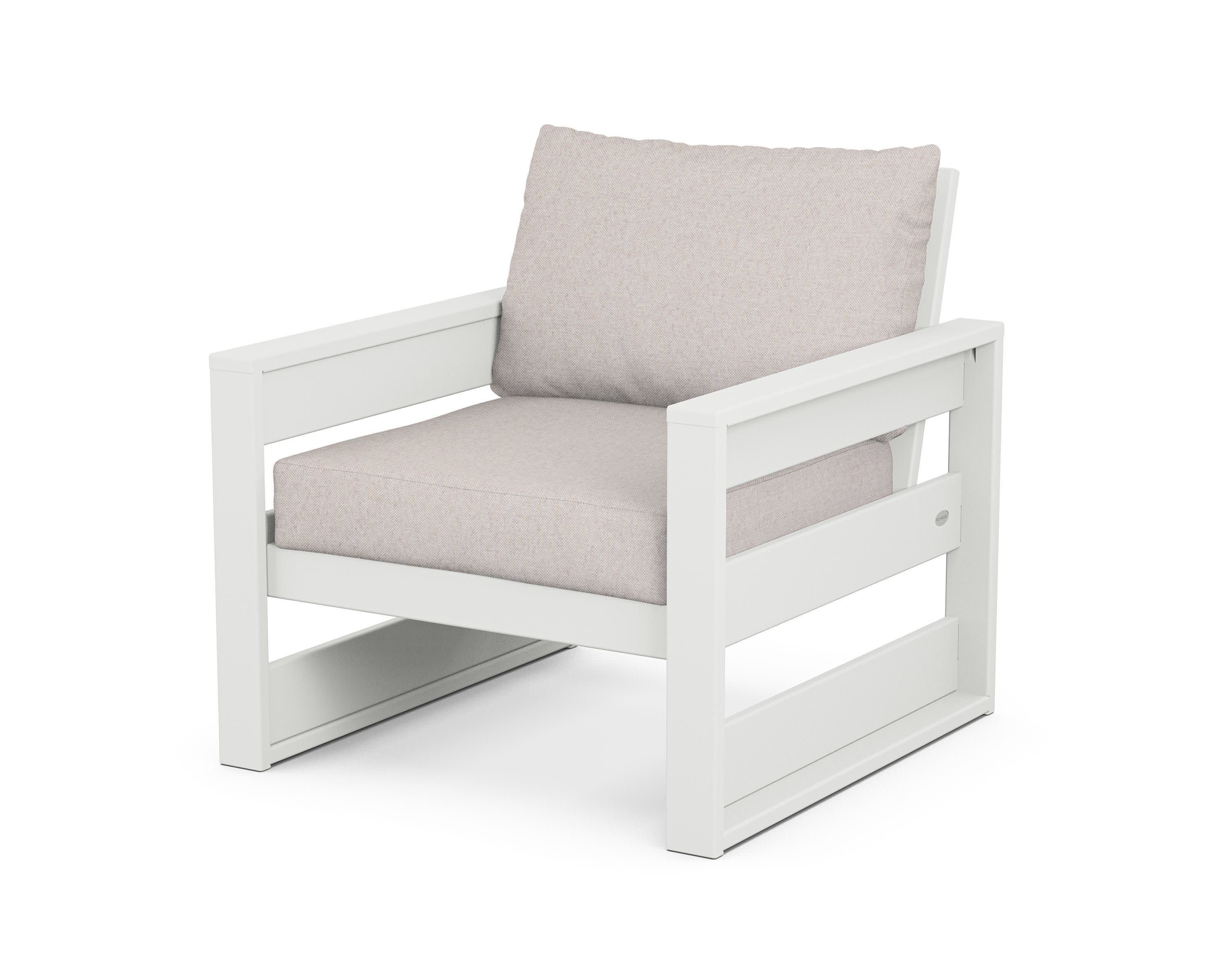 Westport Club Chair in White / Dune Burlap