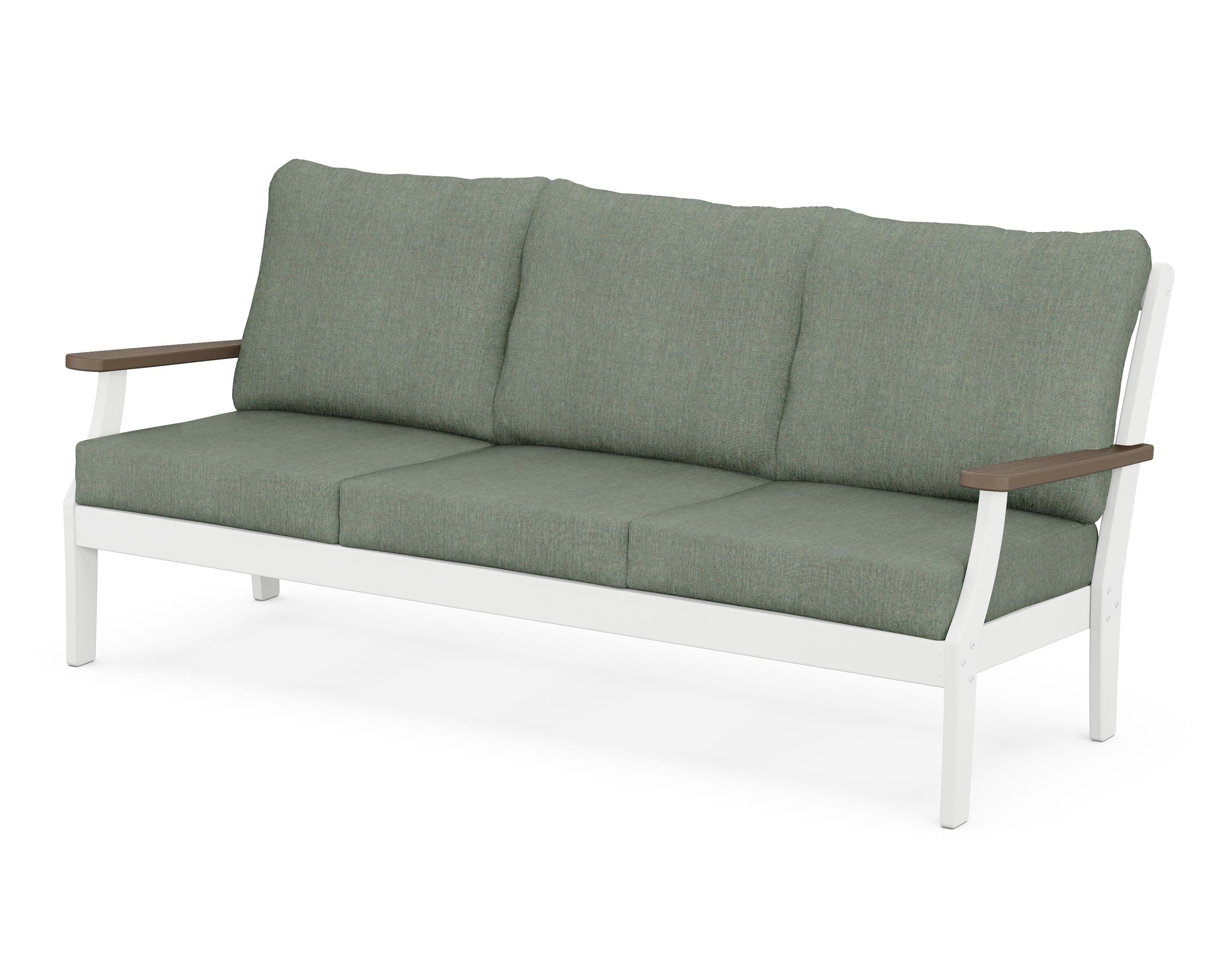 Braxton Deep Seating Sofa in White / Kona / Cast Sage