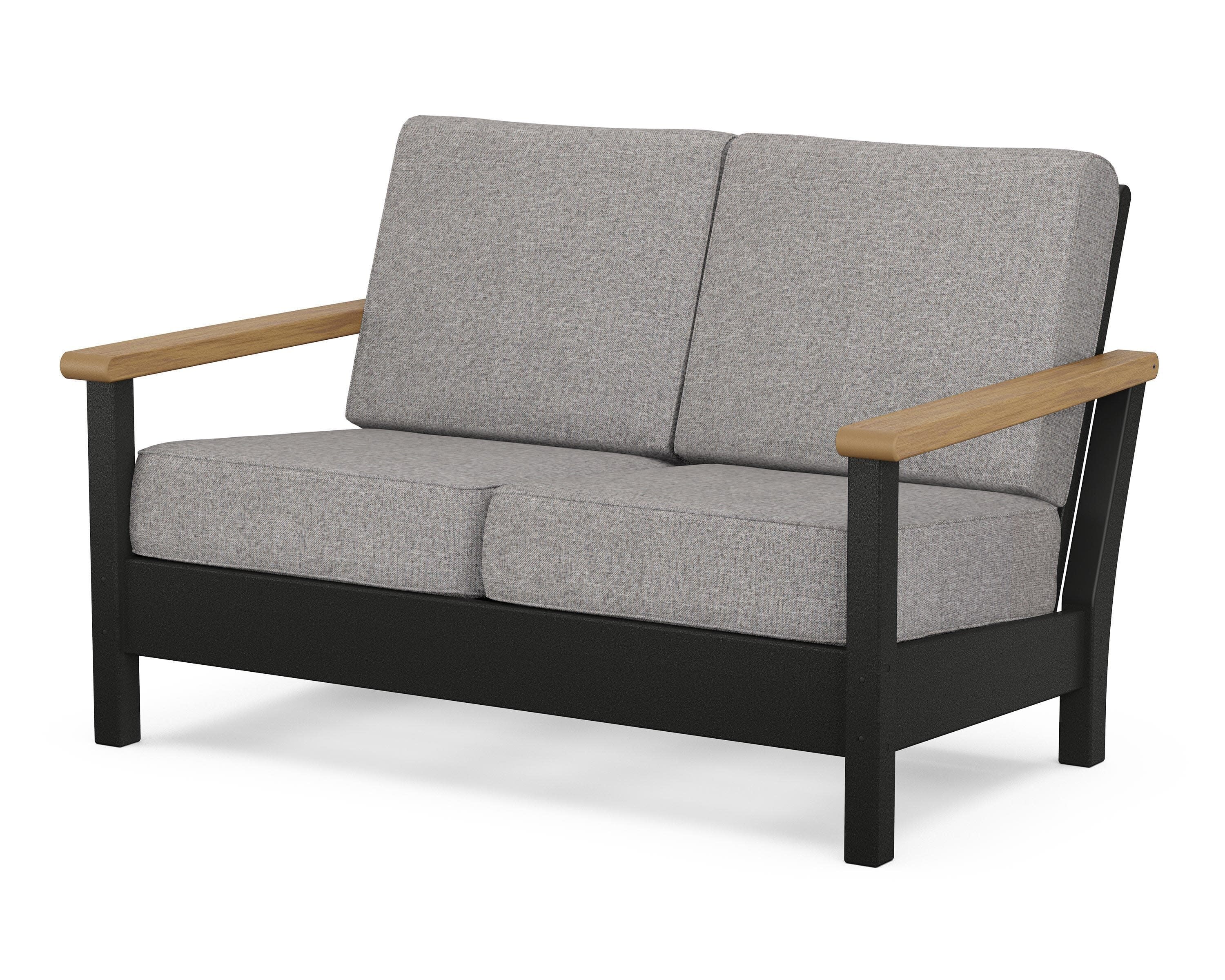 Harbour Deep Seating Loveseat in Black / Natural / Grey Mist