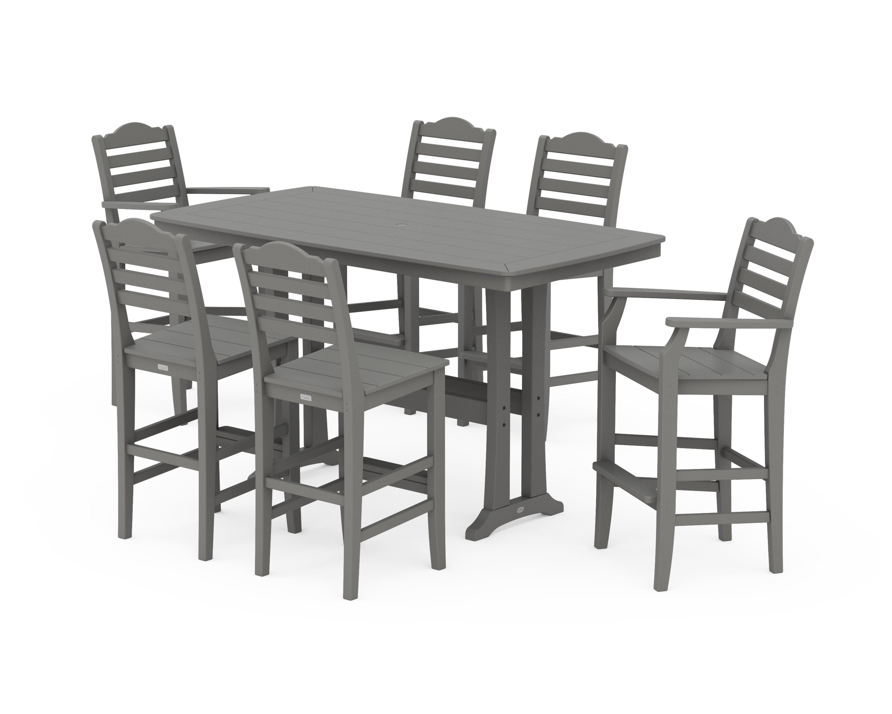 Savannah 7-Piece Farmhouse Bar Set in Slate Grey