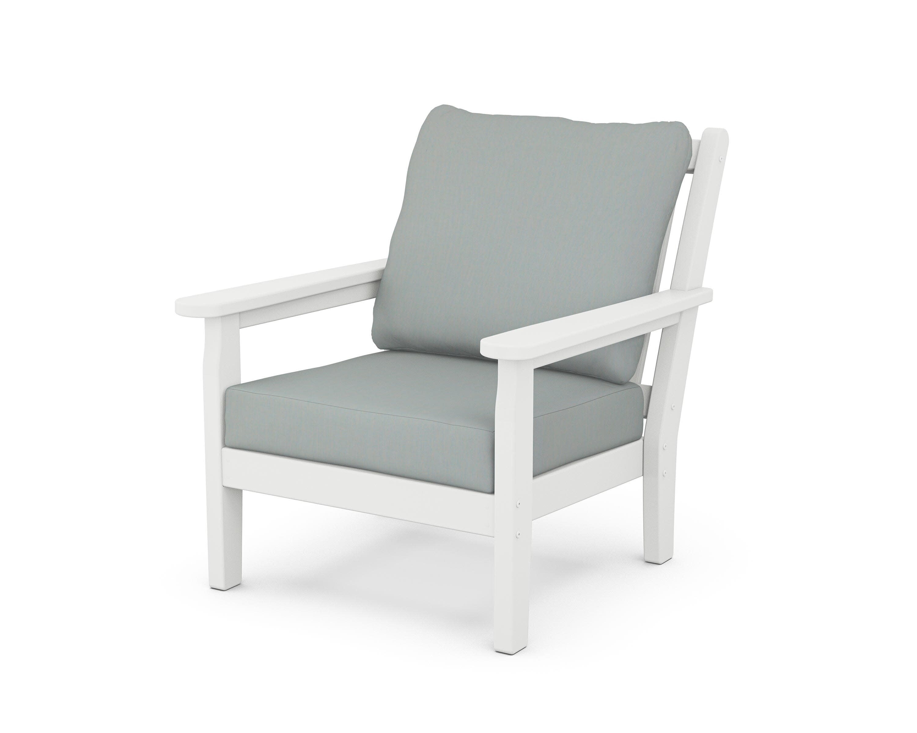Chippendale Deep Seating Chair in White / Spa
