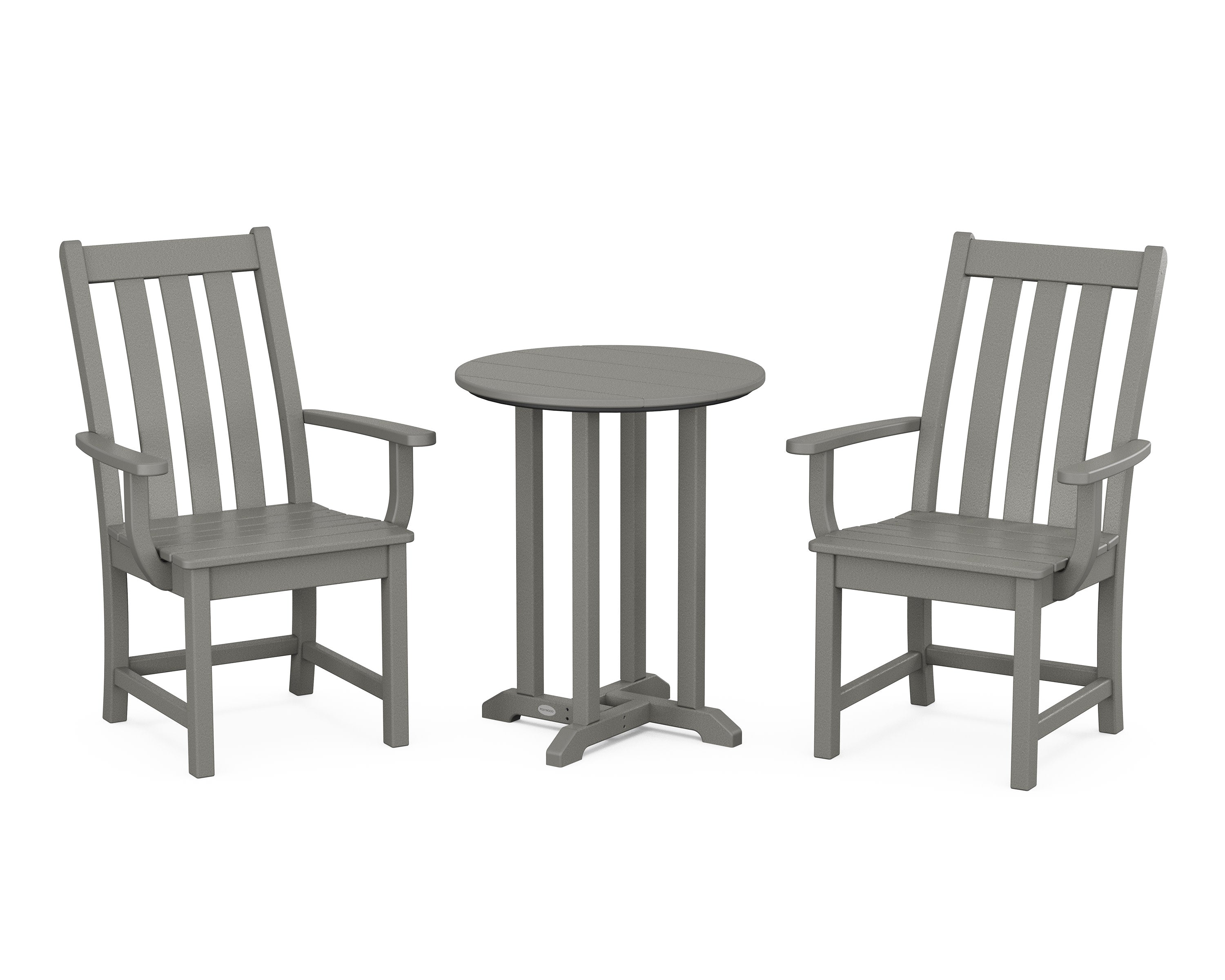 Vineyard 3-Piece Round Bistro Dining Set in Slate Grey