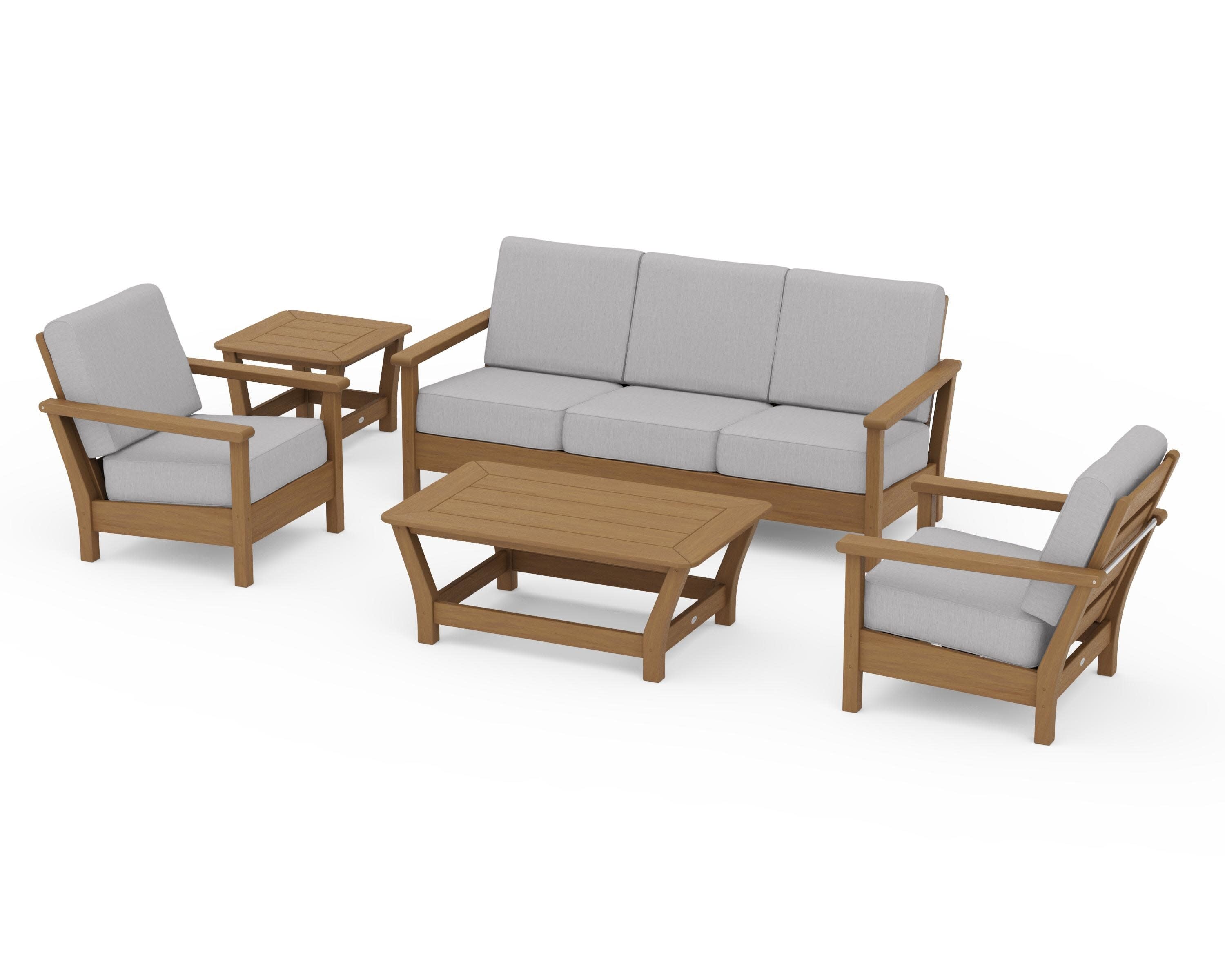 Harbour 5-Piece Deep Seating Set in Natural / Granite