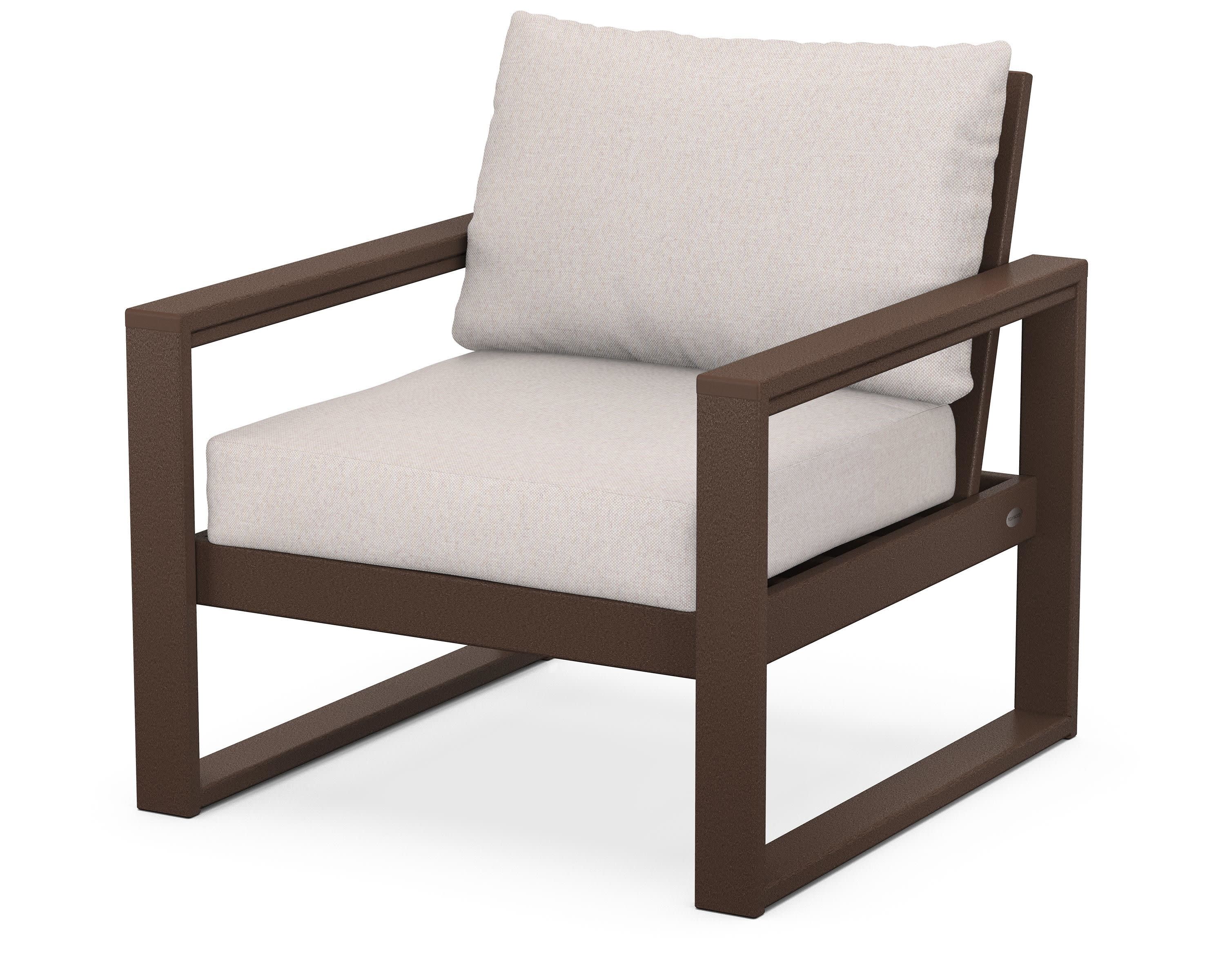 EDGE Club Chair in Mahogany / Dune Burlap