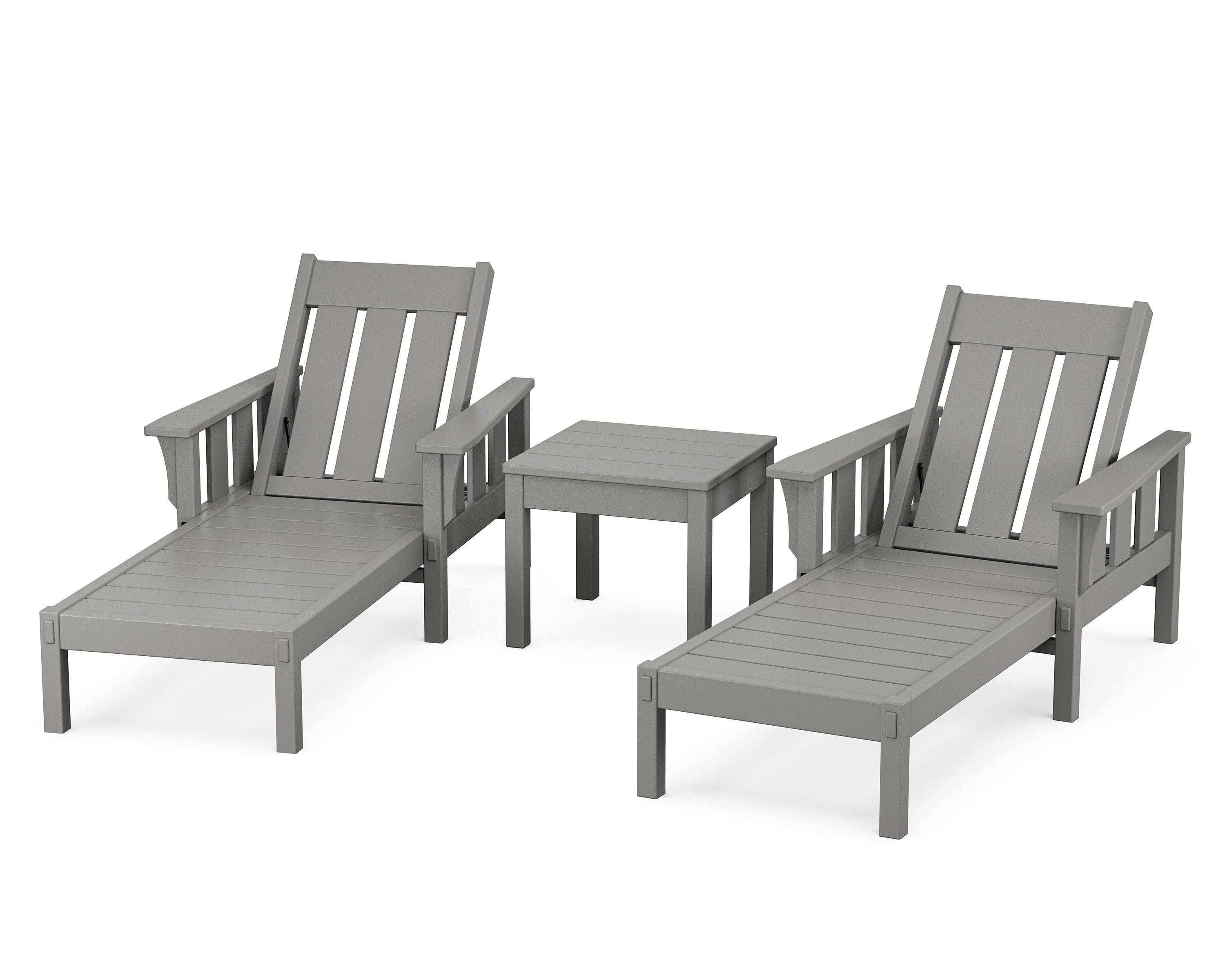 Acadia 3-Piece Chaise Set in Slate Grey