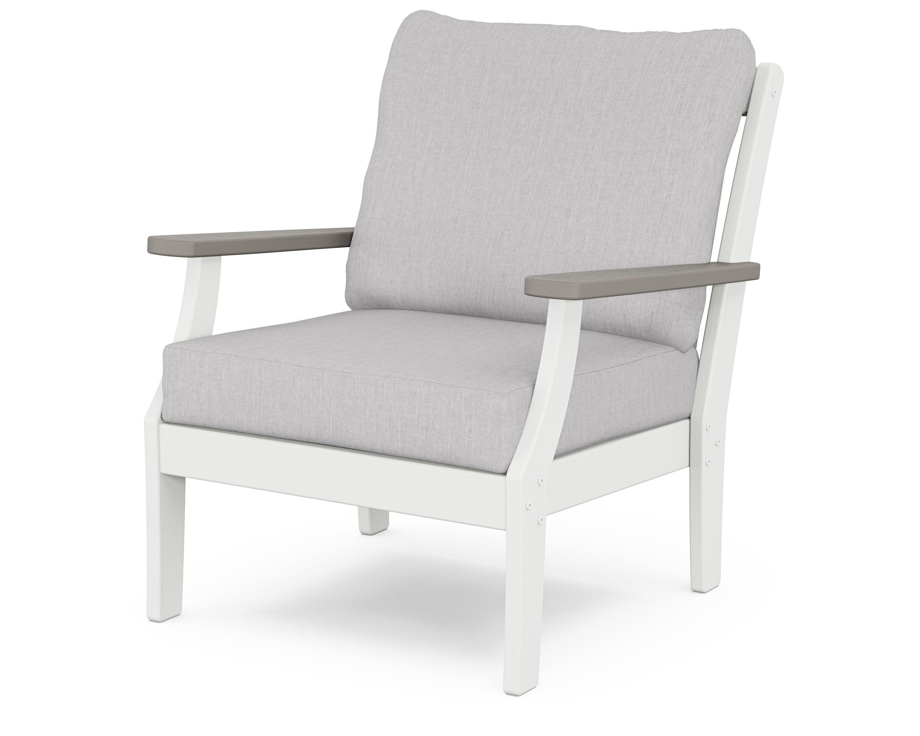 Braxton Deep Seating Chair in White / Driftwood / Granite