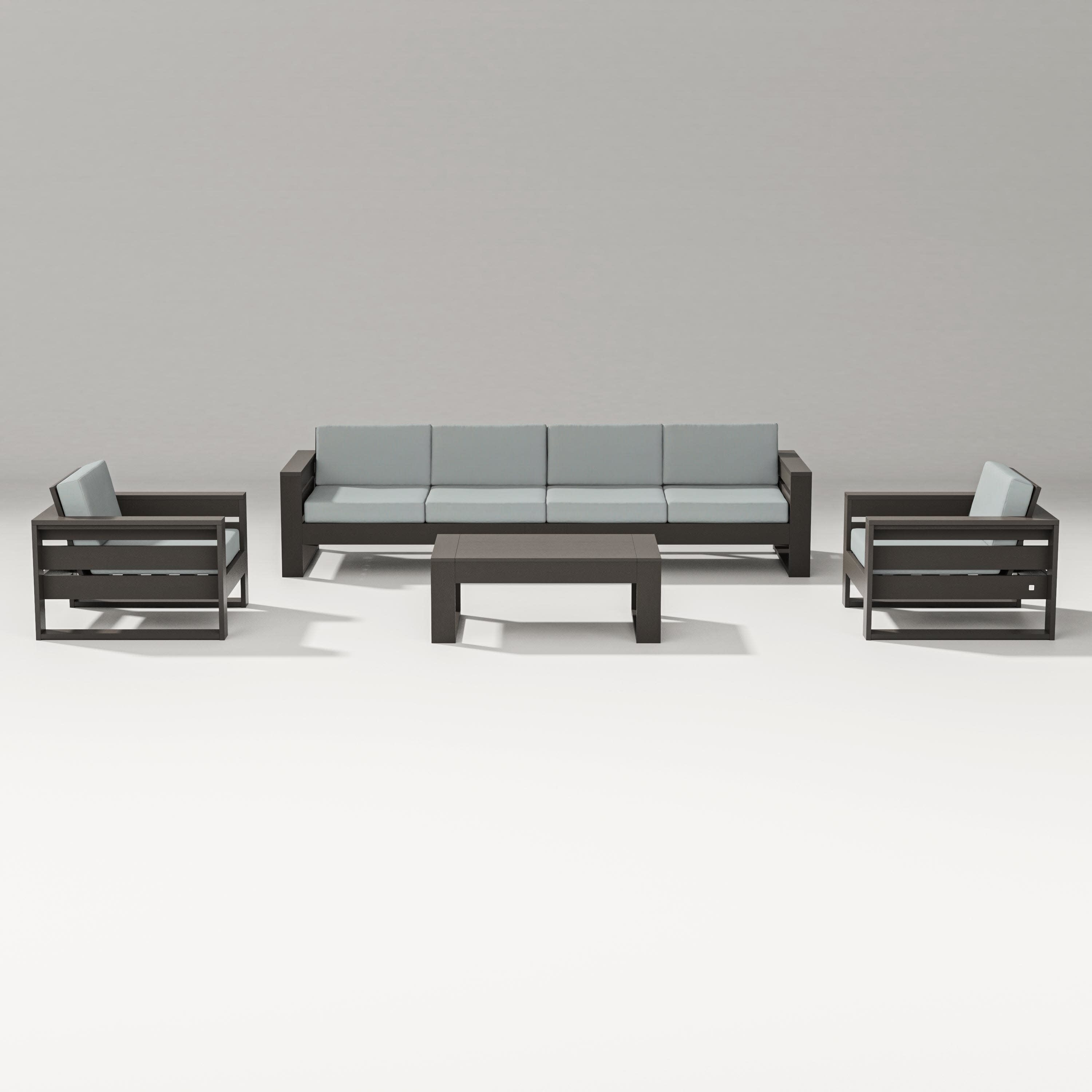 Latitude 5-Piece Lounge Sofa Set in Vintage Coffee / Spa
