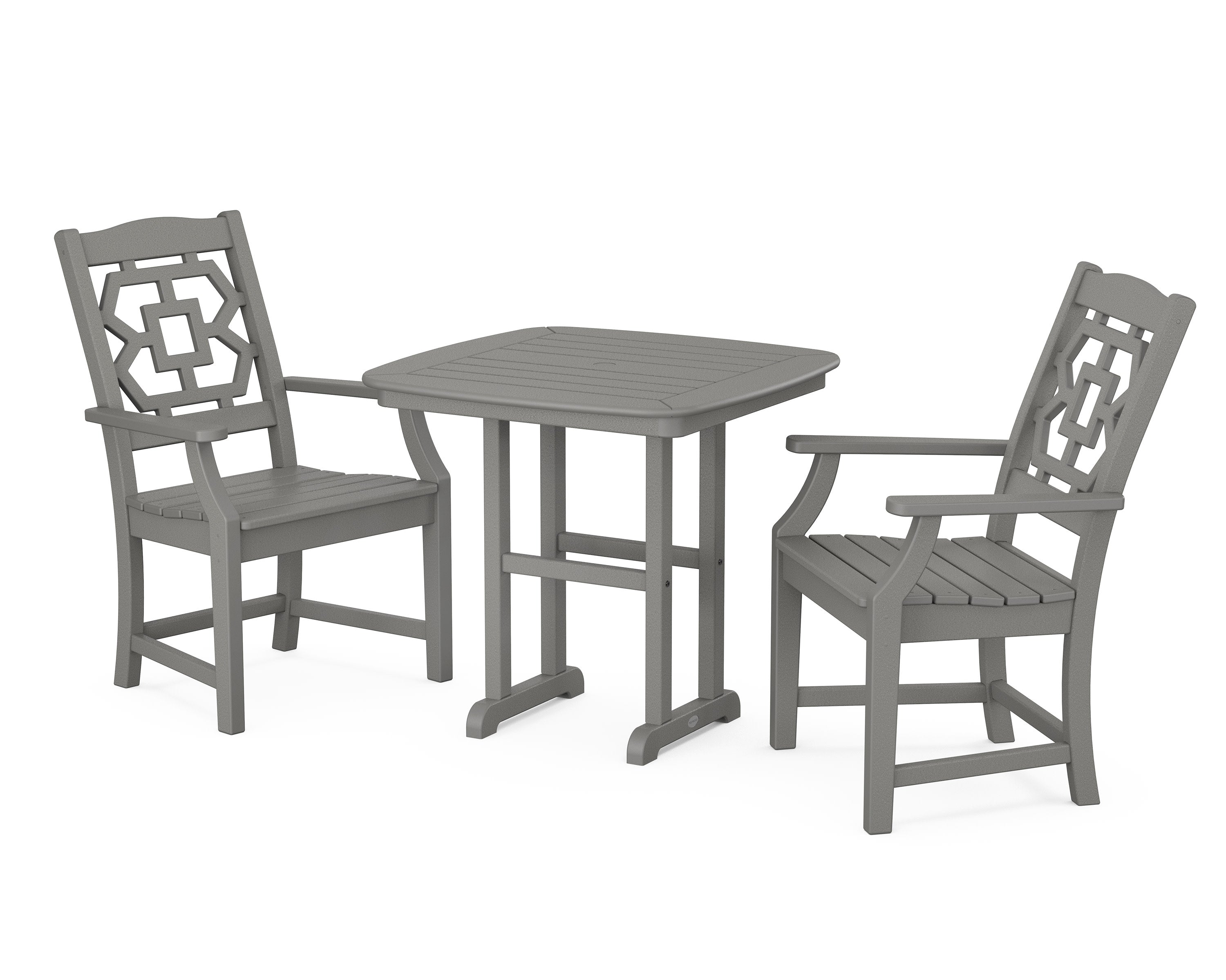 Chinoiserie 3-Piece Dining Set in Slate Grey