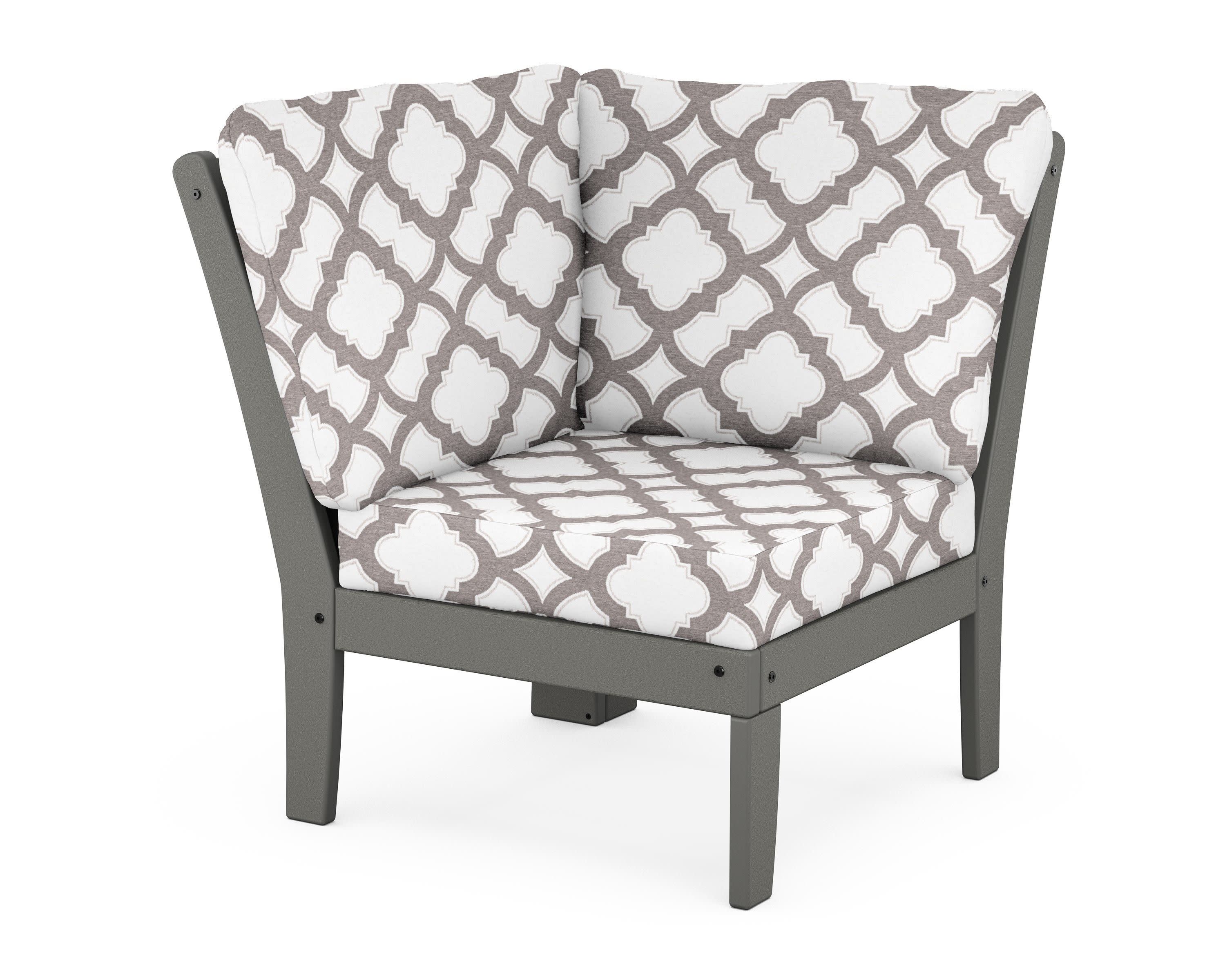 Braxton Modular Corner Chair in Slate Grey / Trellis Grey Mist