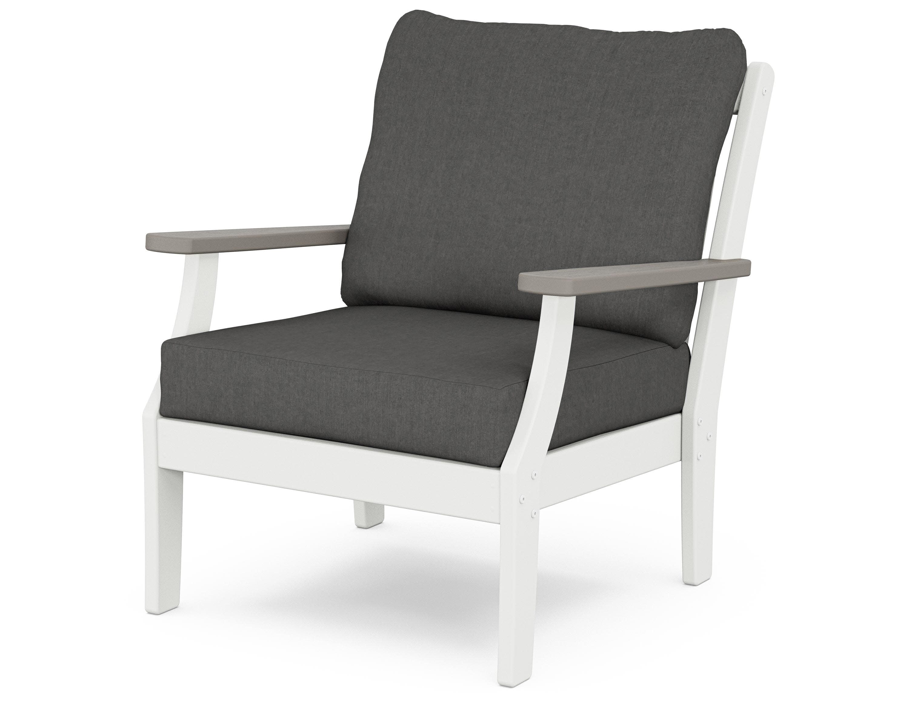 Braxton Deep Seating Chair in White / Driftwood / Spectrum Carbon
