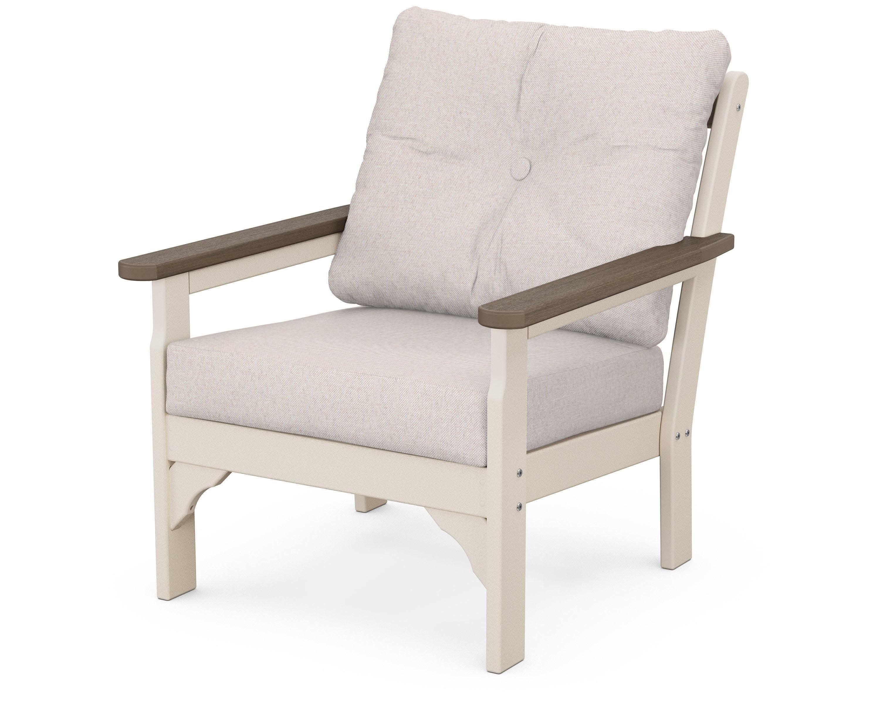 Vineyard Deep Seating Chair in Sand / Kona / Dune Burlap