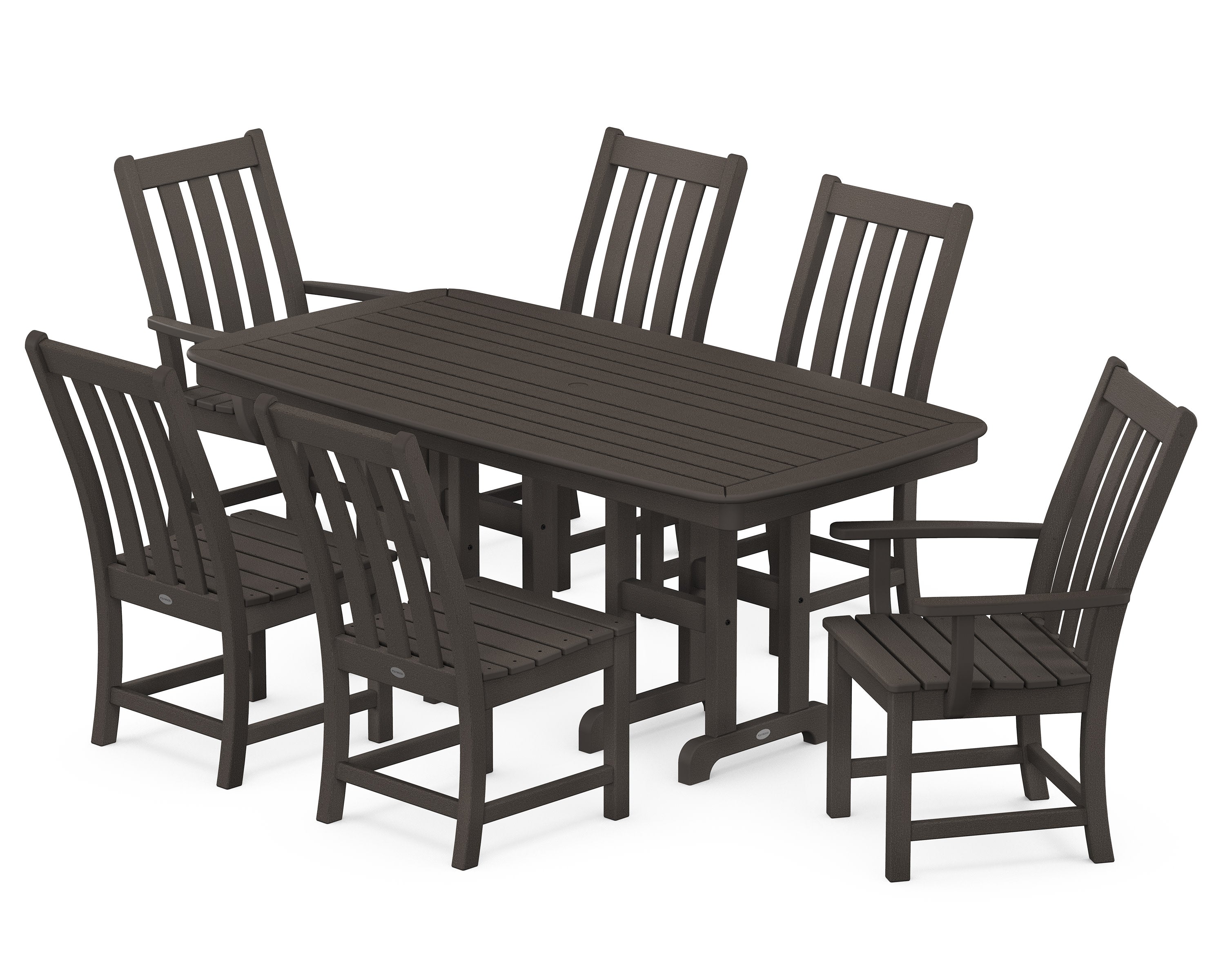 Vineyard 7-Piece Dining Set in Vintage Coffee