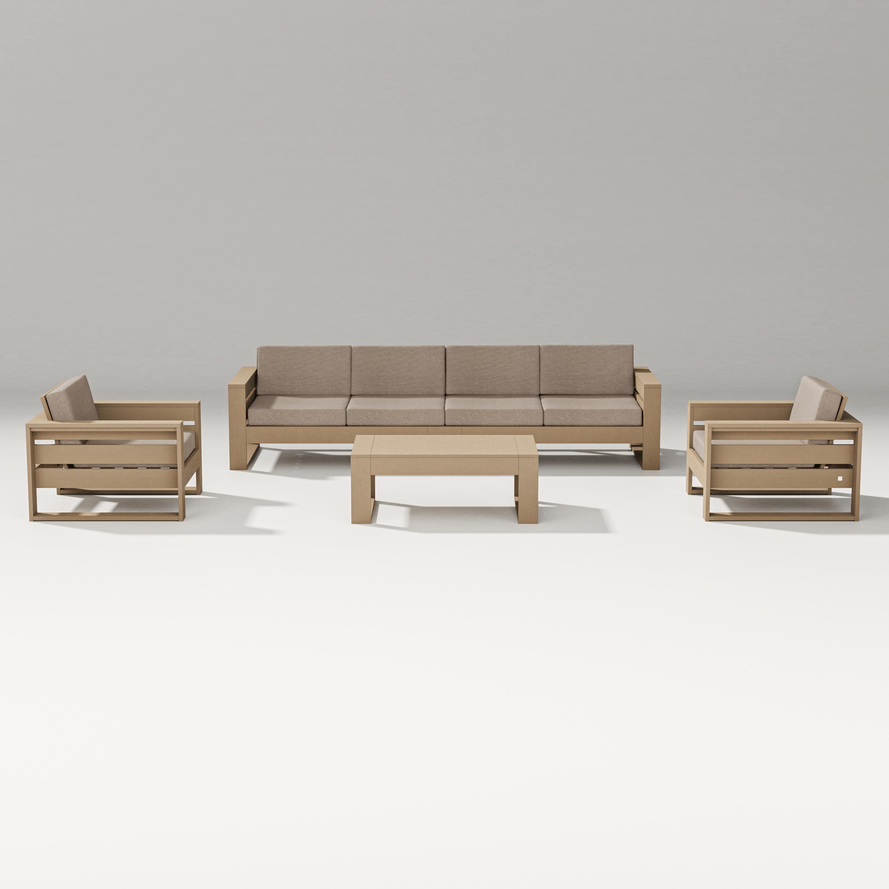 Latitude 5-Piece Lounge Sofa Set in Vintage Sahara / Spiced Burlap