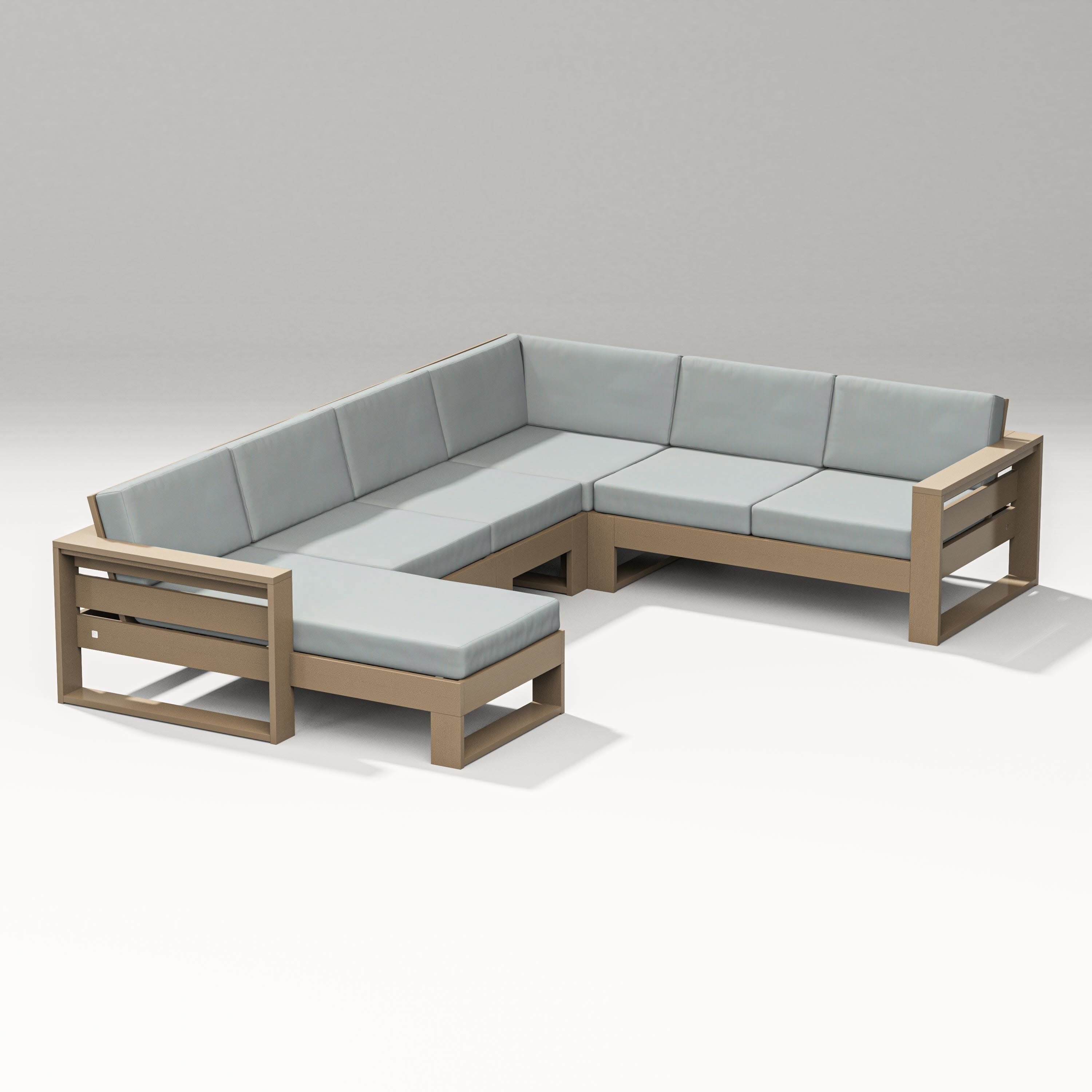 Latitude Corner Sectional with Left Chaise in Vintage Sahara / Spa