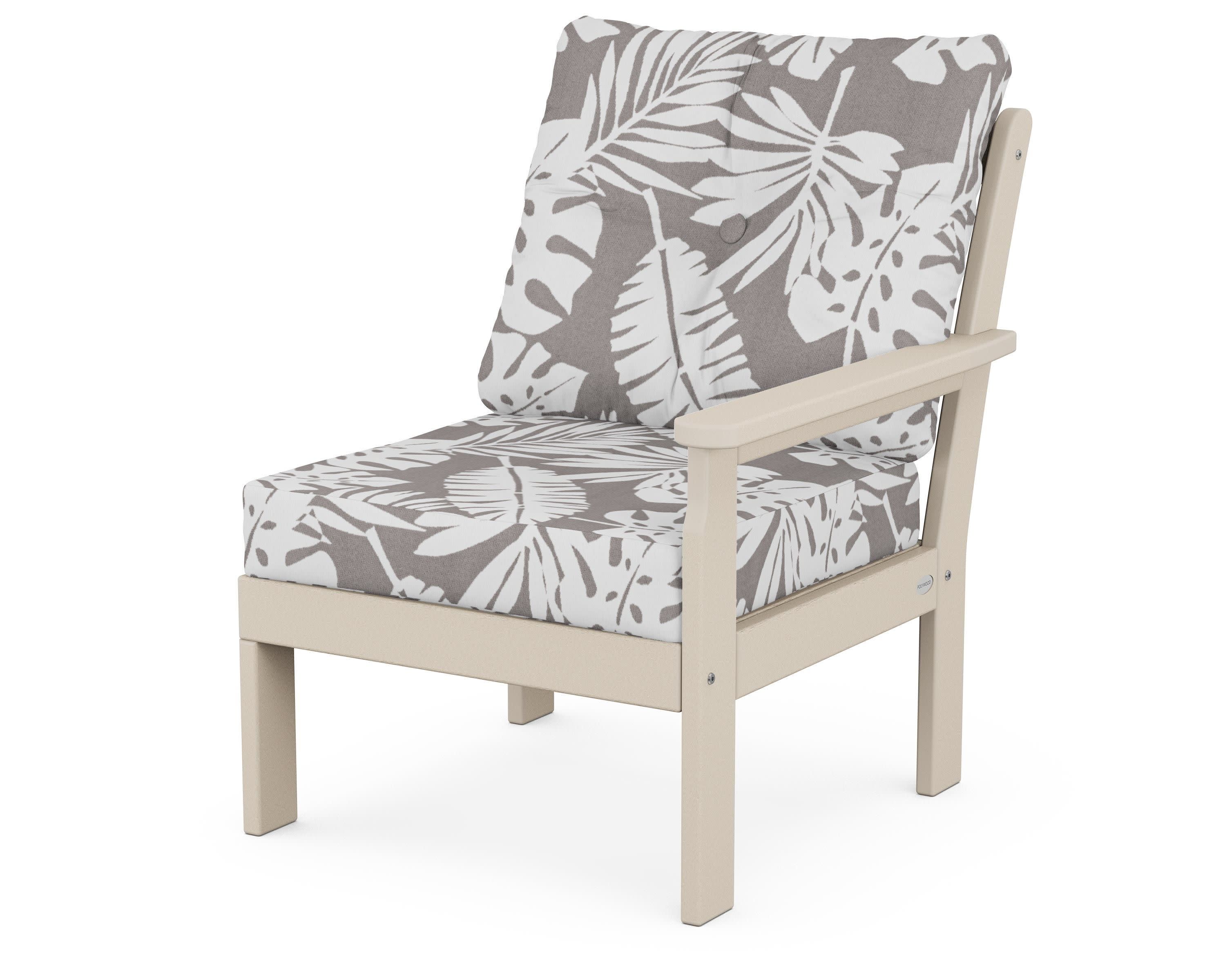 Vineyard Modular Right Arm Chair in Sand / Leaf Grey Mist