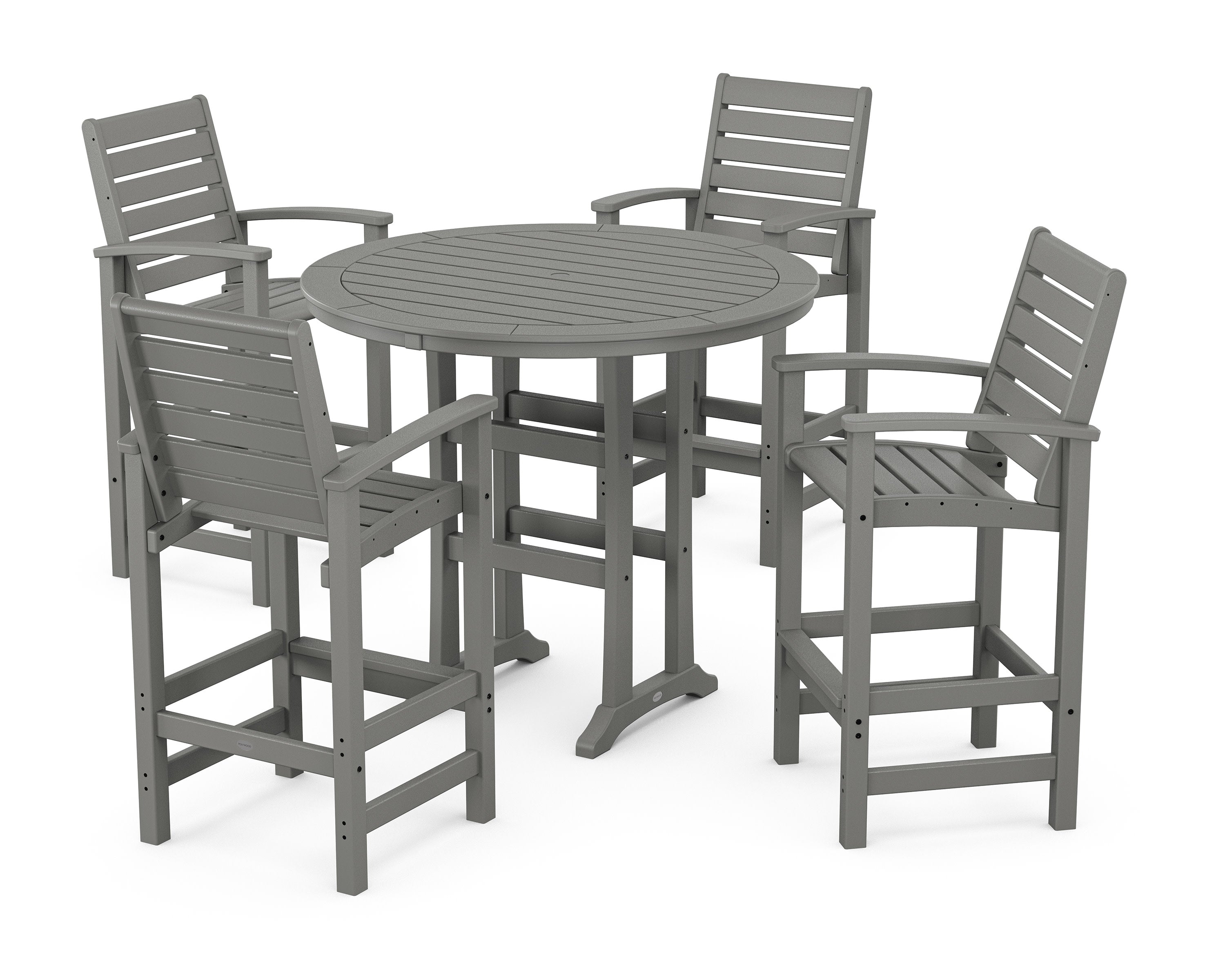 5 Piece Signature Bar Dining Set in Slate Grey