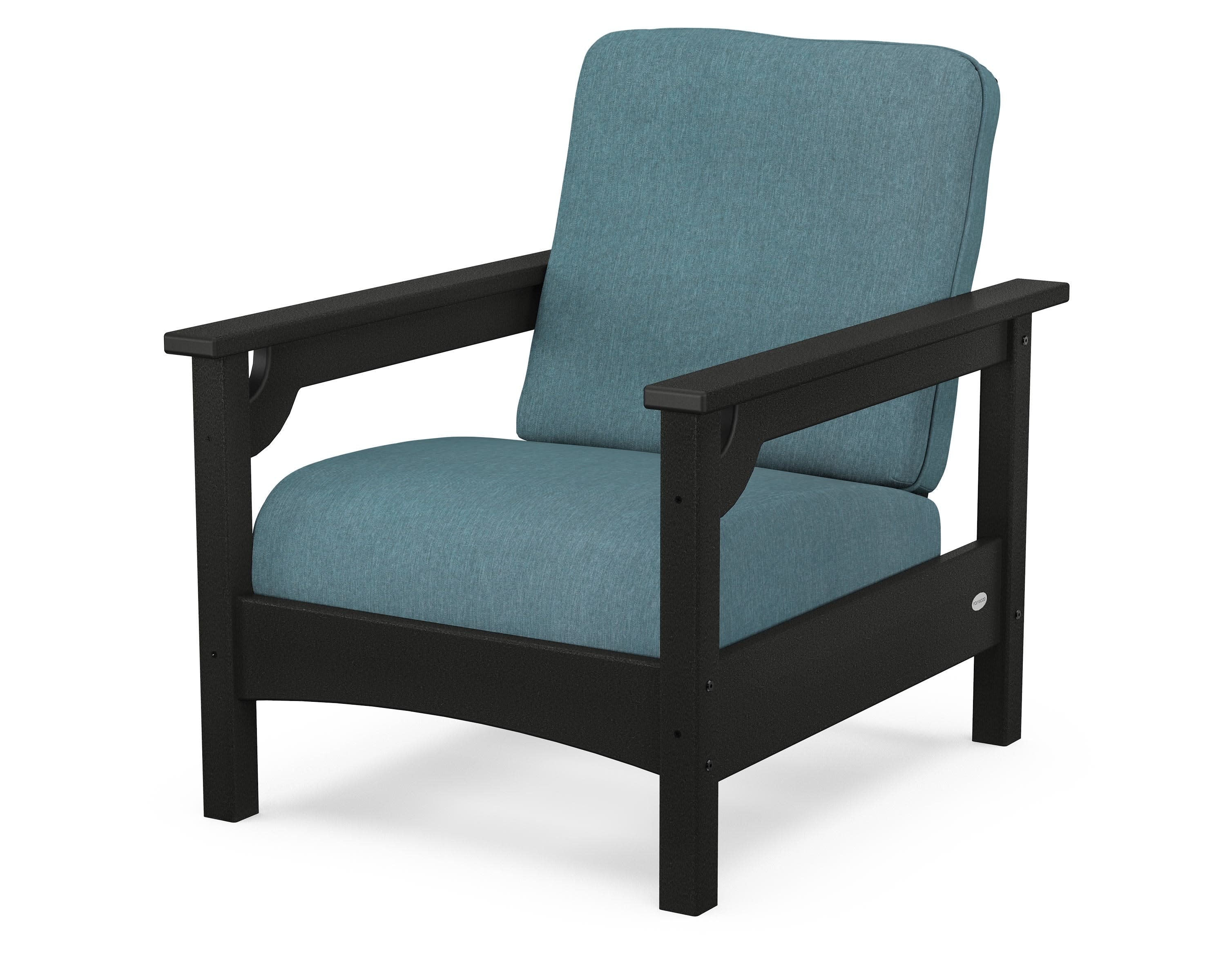 Club Chair in Black / Ocean Teal