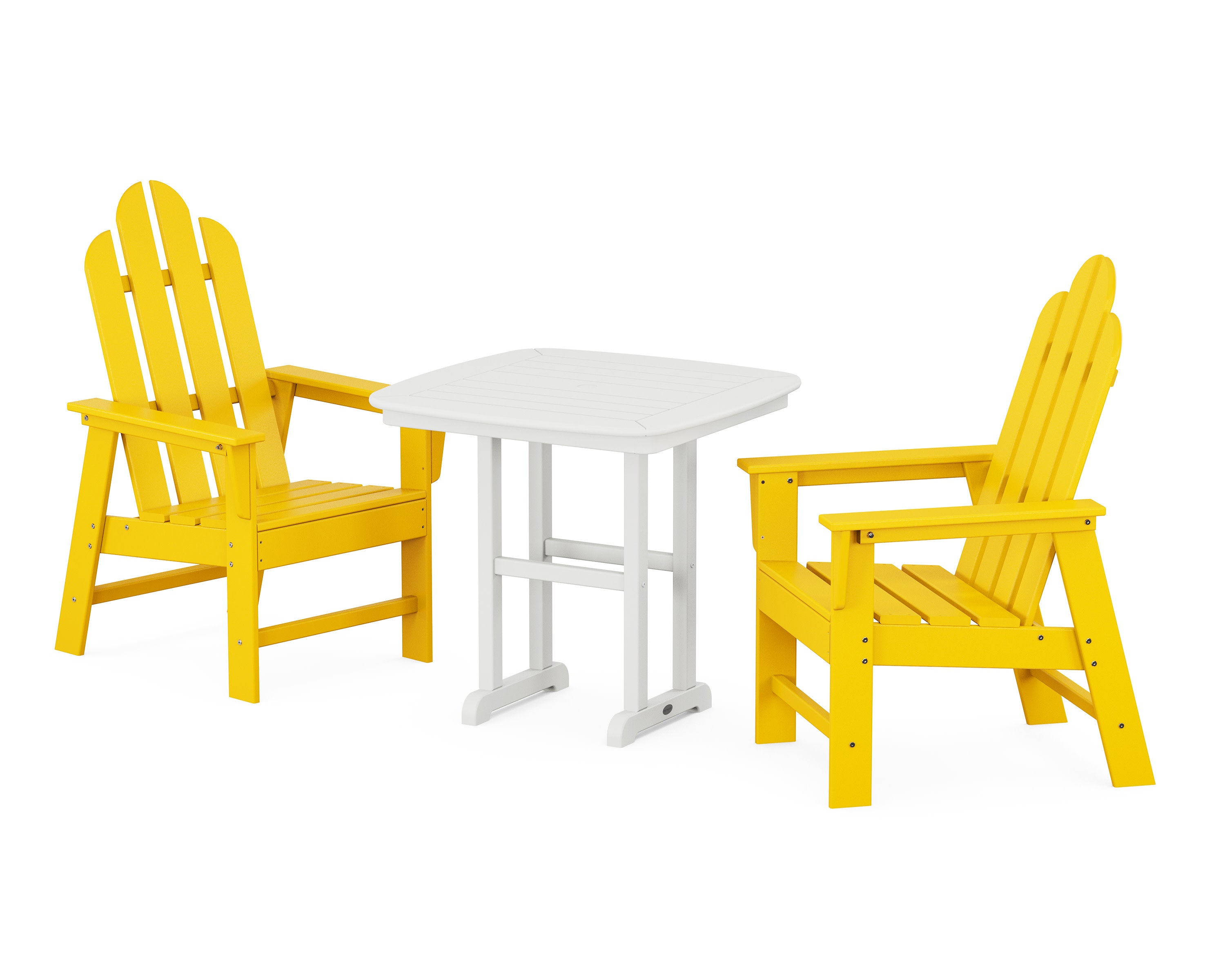 Long Island 3-Piece Dining Set in Lemon / White