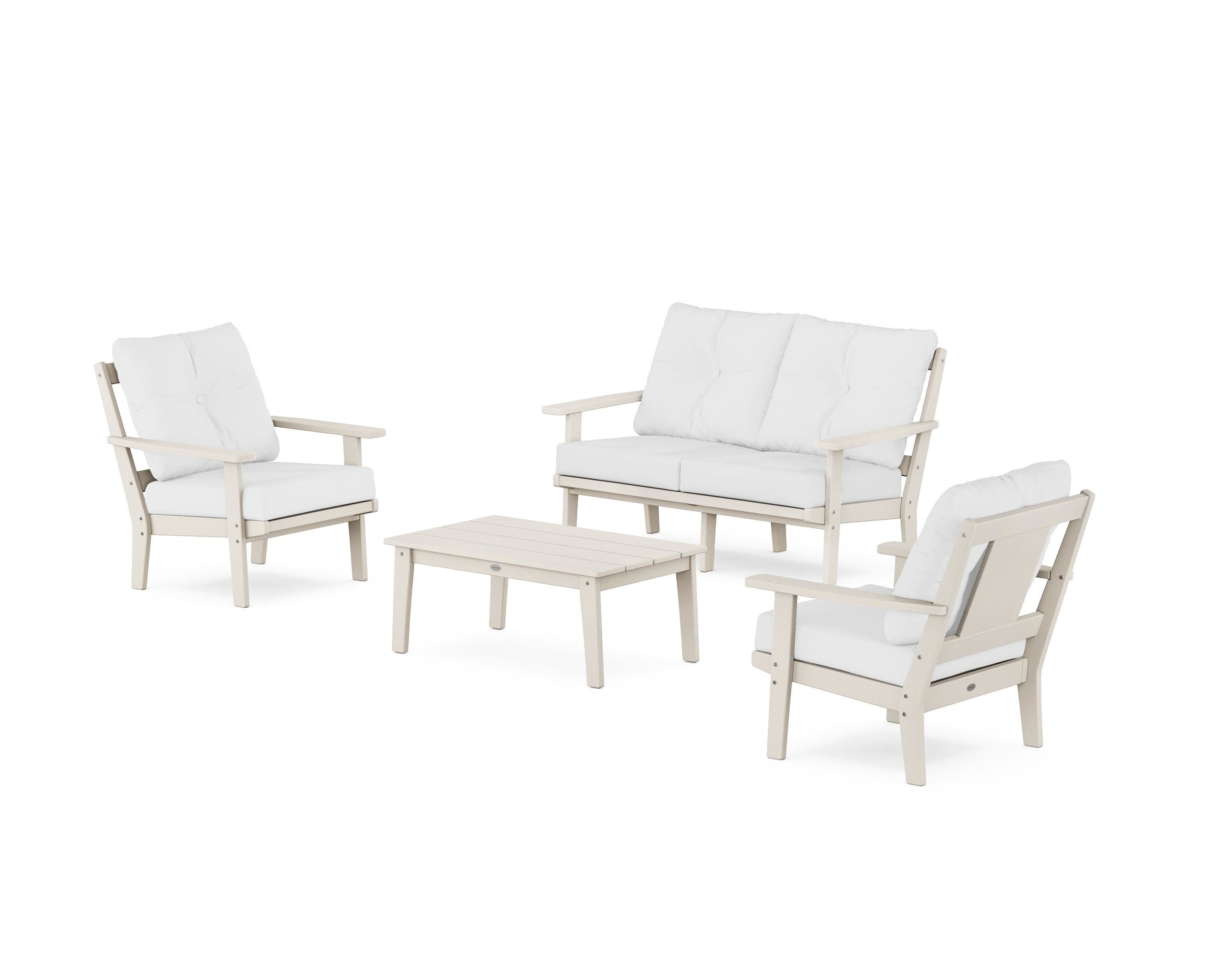 Prairie 4-Piece Deep Seating Set with Loveseat in Sand / Natural
