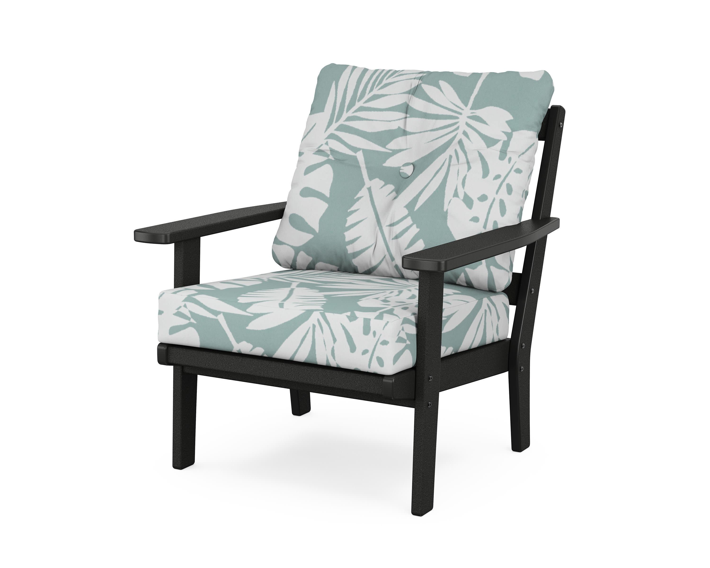 Oxford Deep Seating Chair in Black / Leaf Glacier Spa