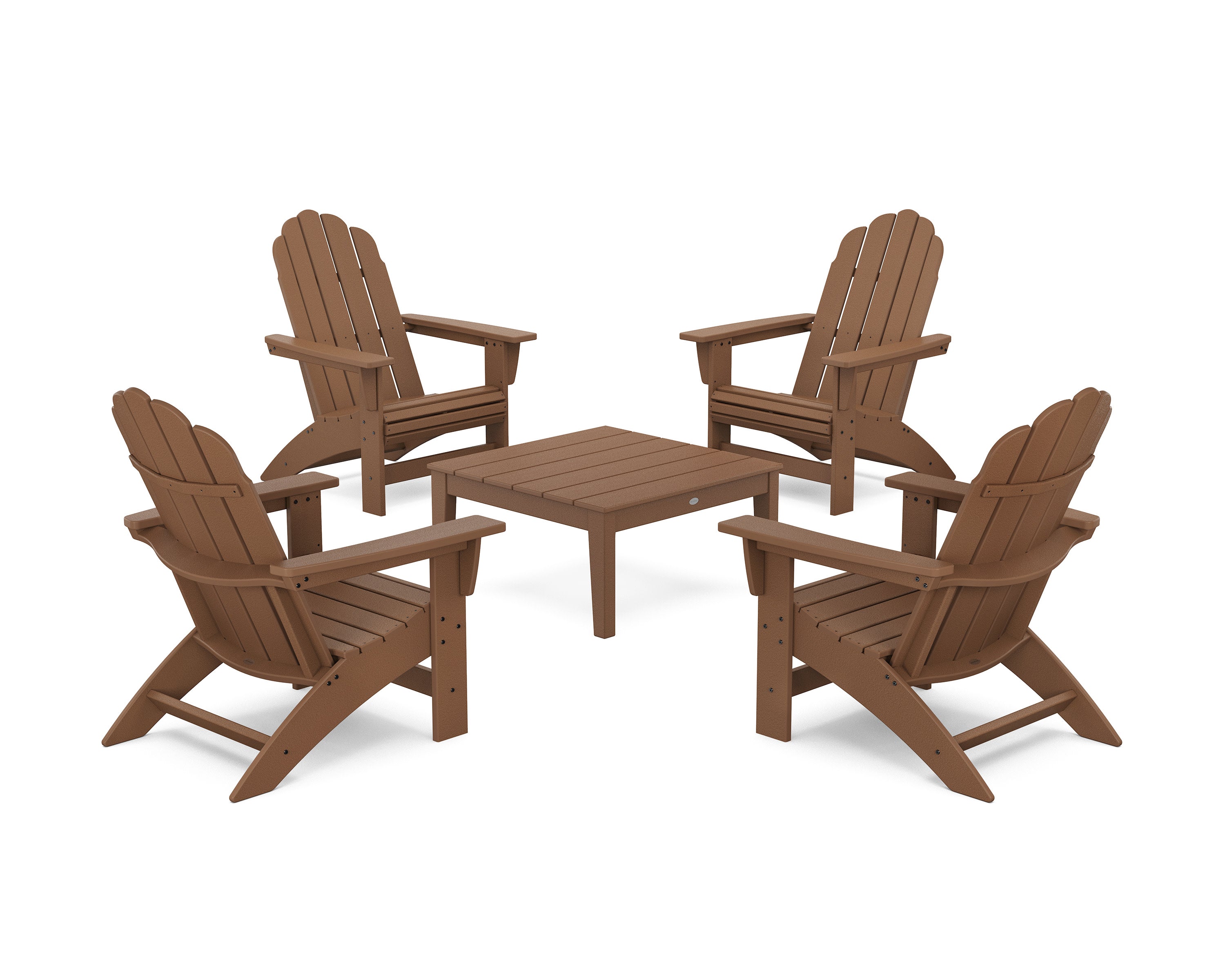 5-Piece Vineyard Grand Adirondack Chair Conversation Group in Teak
