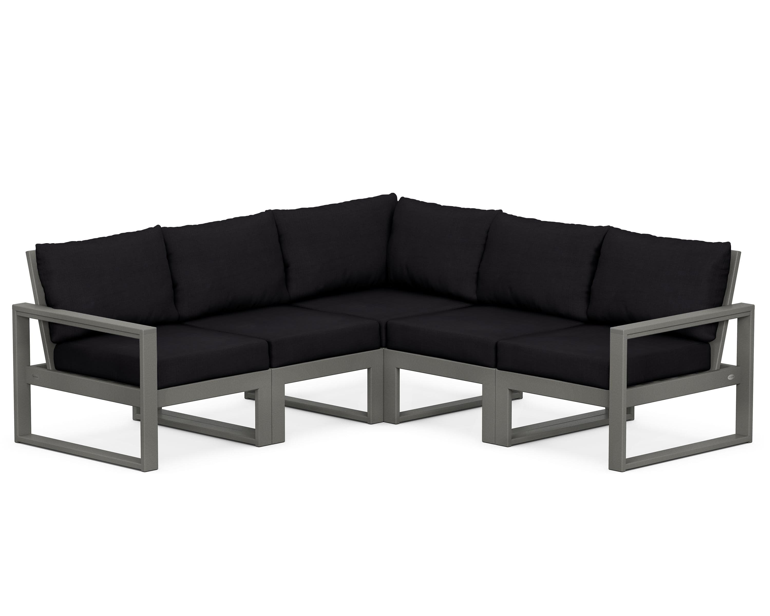 EDGE 5-Piece Modular Deep Seating Set in Slate Grey / Midnight Linen