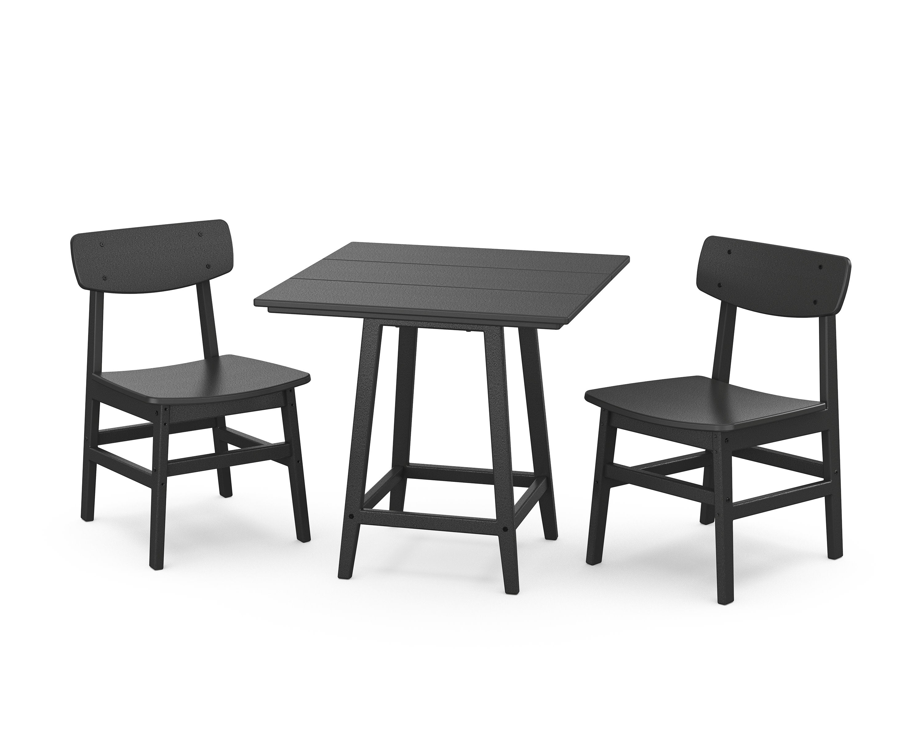 Modern Studio Urban Chair 3-Piece Bistro Dining Set in Black