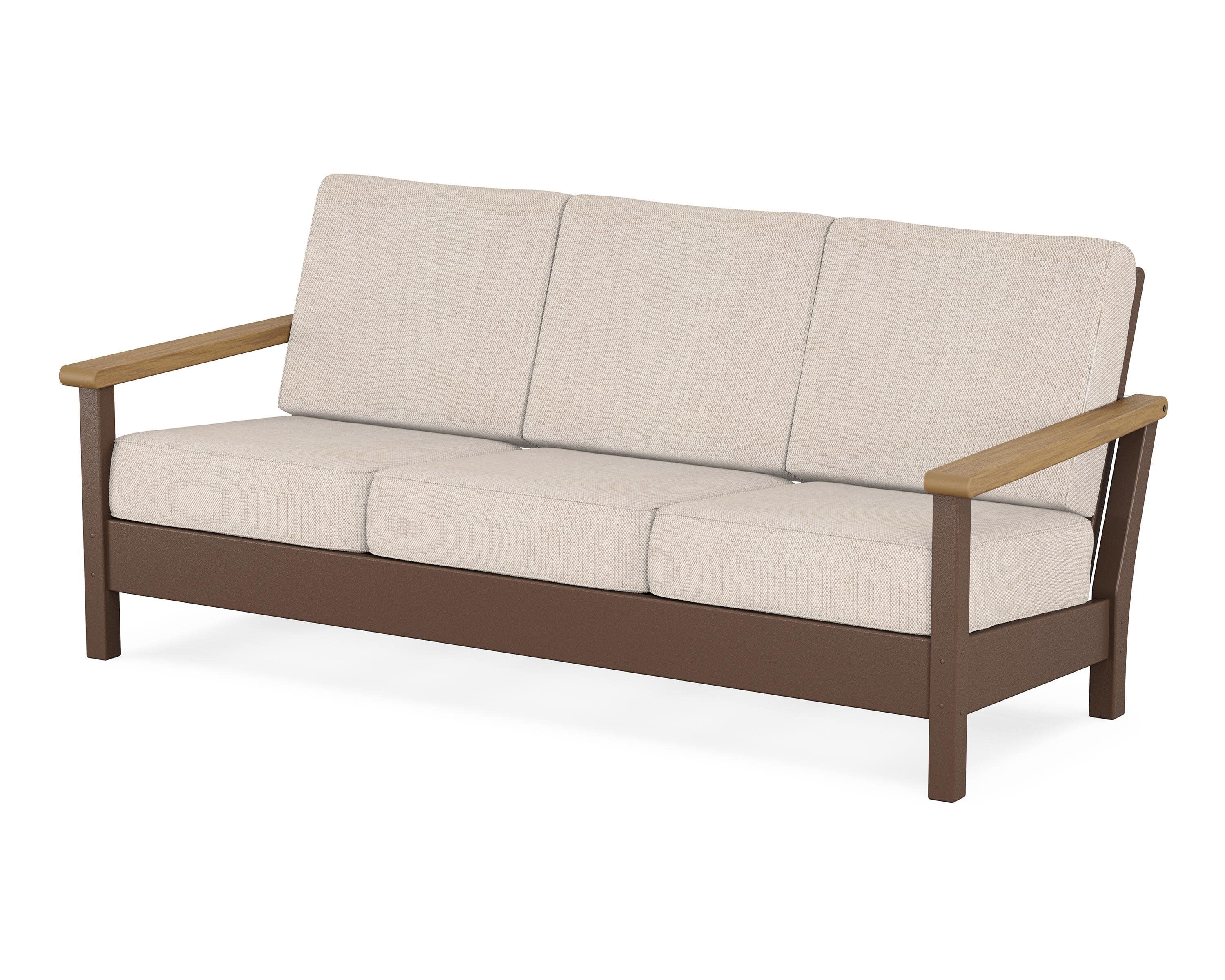 Harbour Deep Seating Sofa in Mahogany / Natural / Blend Linen