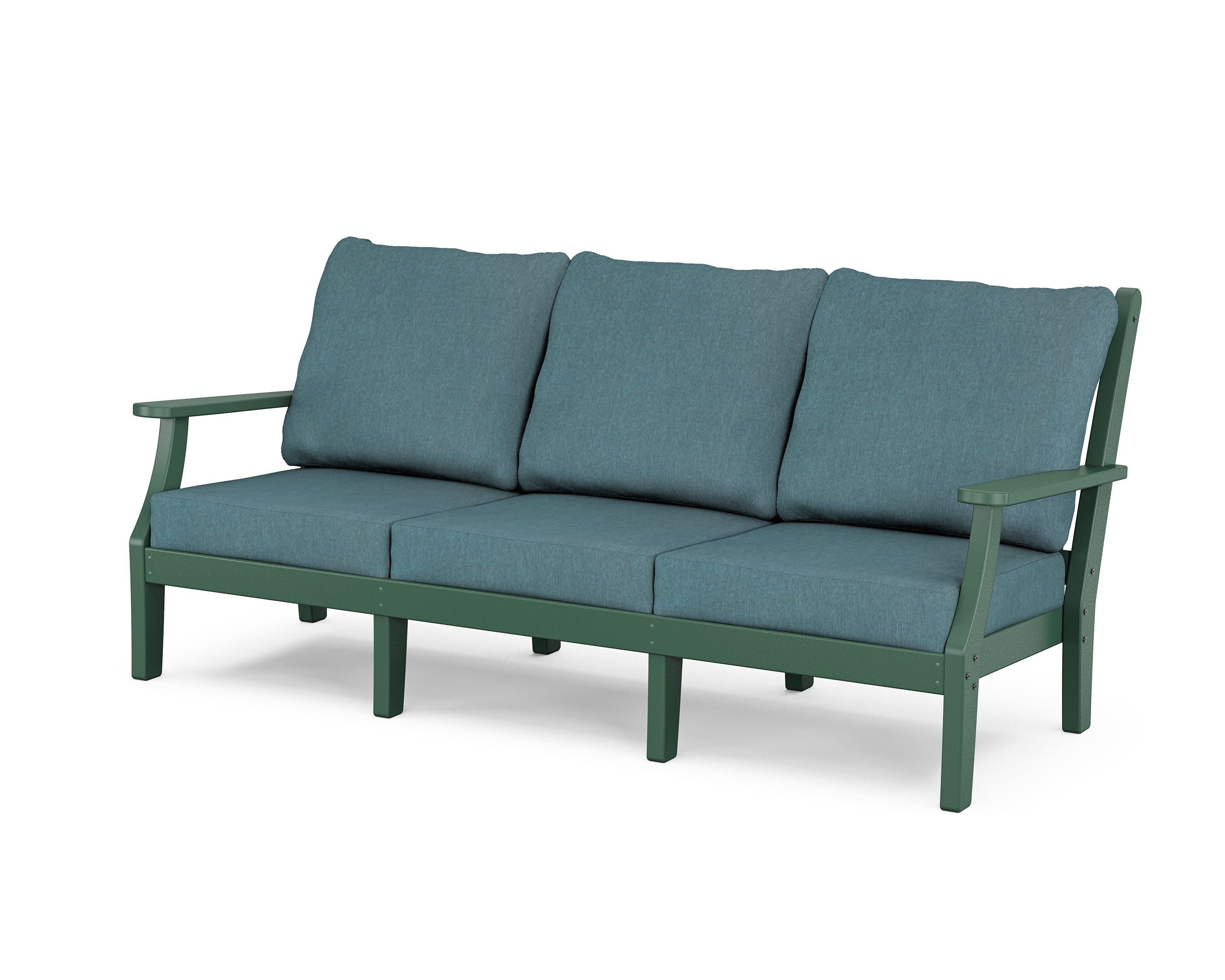 Wovendale Deep Seating Sofa in Green / Ocean Teal
