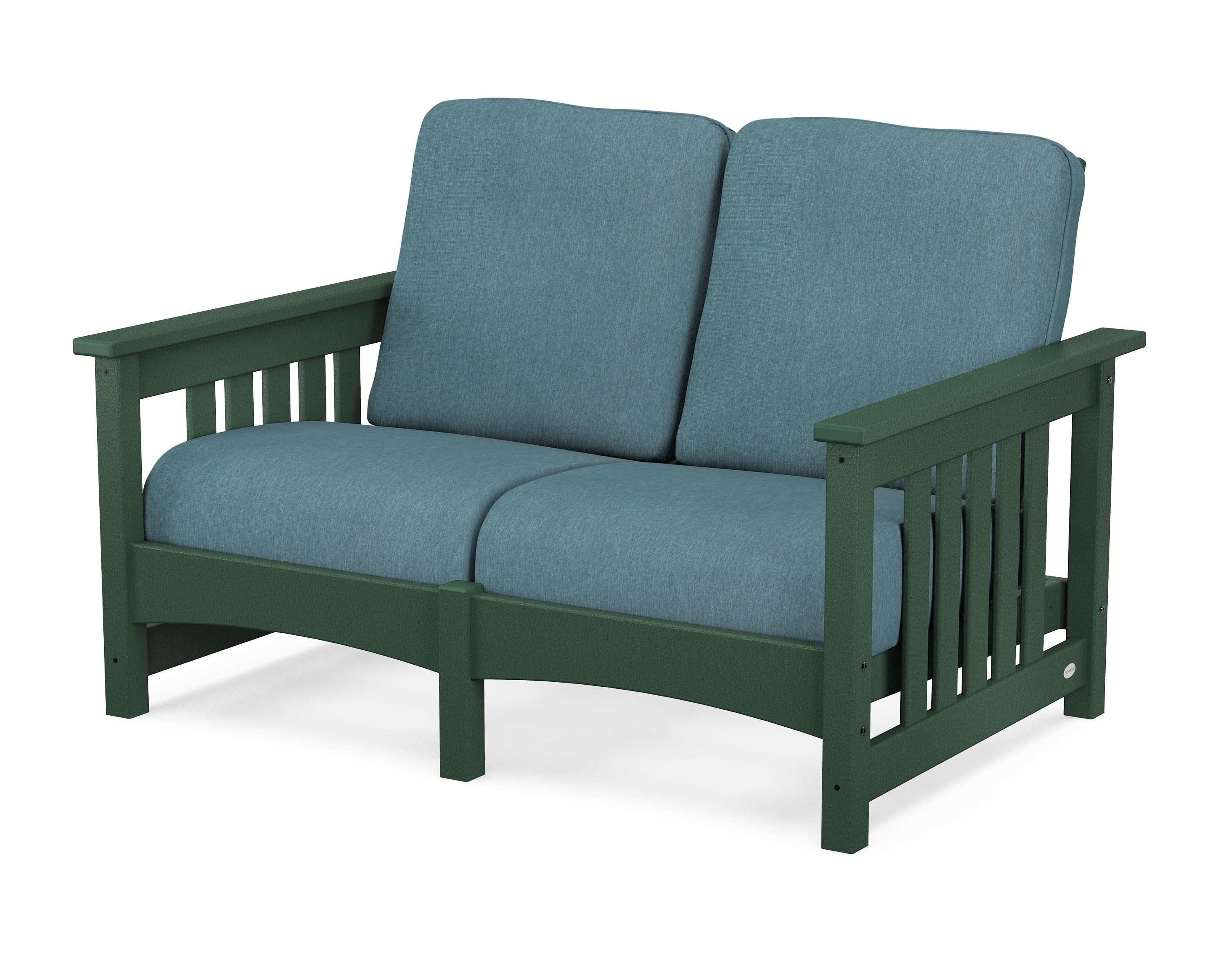 Club Mission Loveseat in Green / Ocean Teal