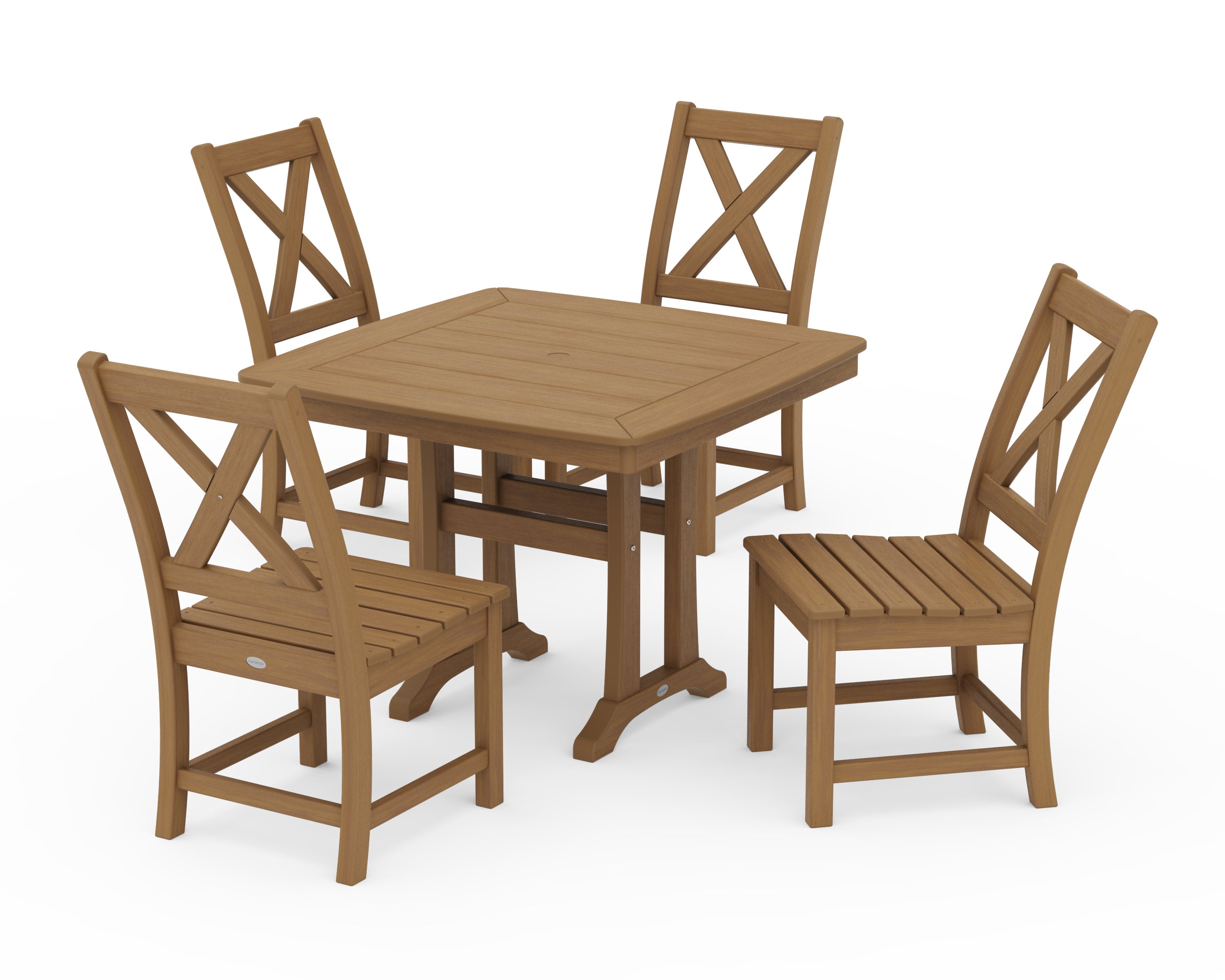 Braxton Side Chair 5-Piece Dining Set with Trestle Legs in Natural