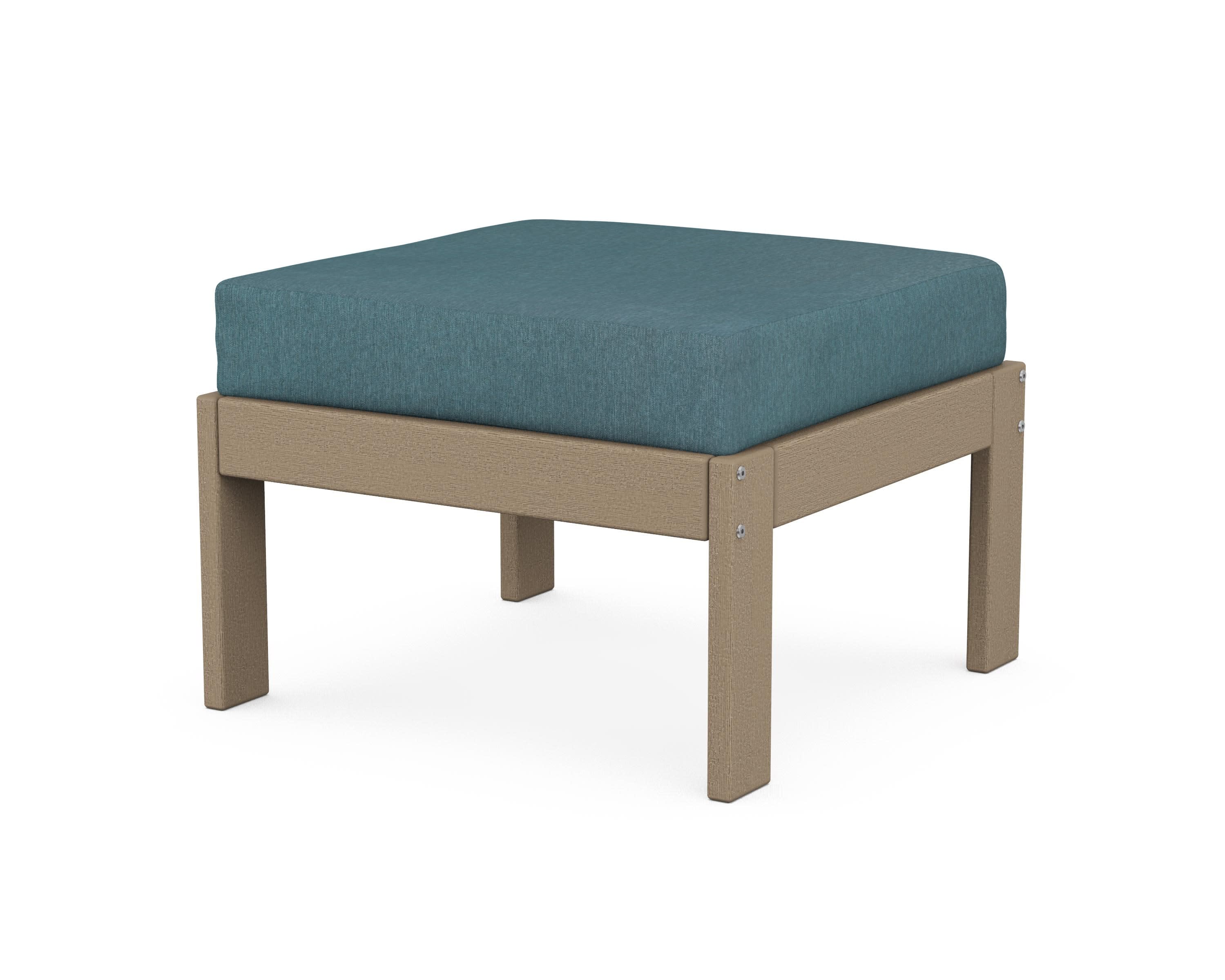 Vineyard Modular Ottoman in Vintage Sahara / Ocean Teal