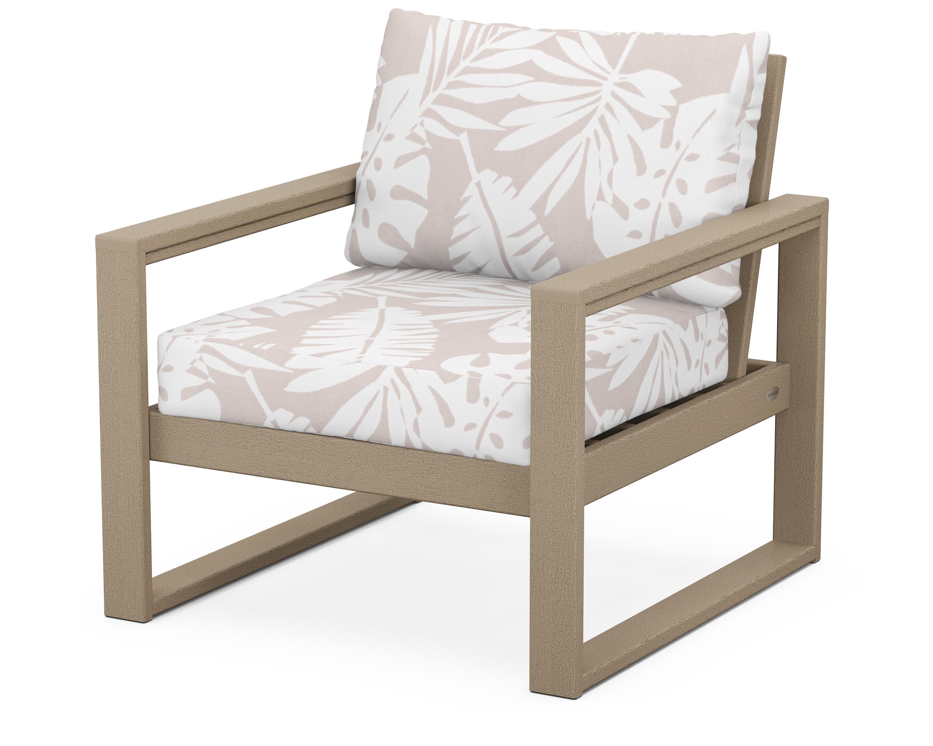 EDGE Club Chair in Vintage Sahara / Leaf Dune Burlap