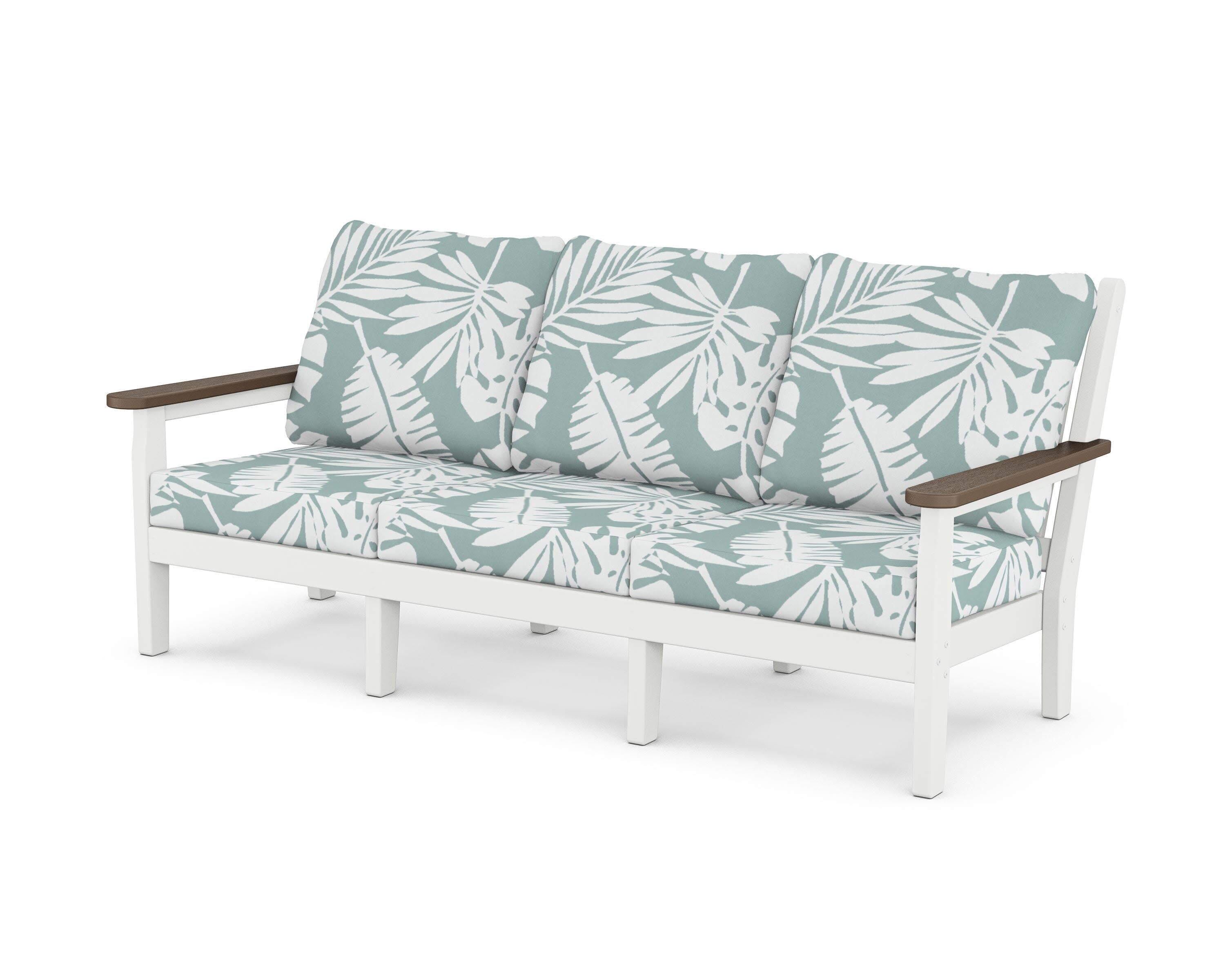 Chippendale Deep Seating Sofa in White / Kona / Leaf Glacier Spa