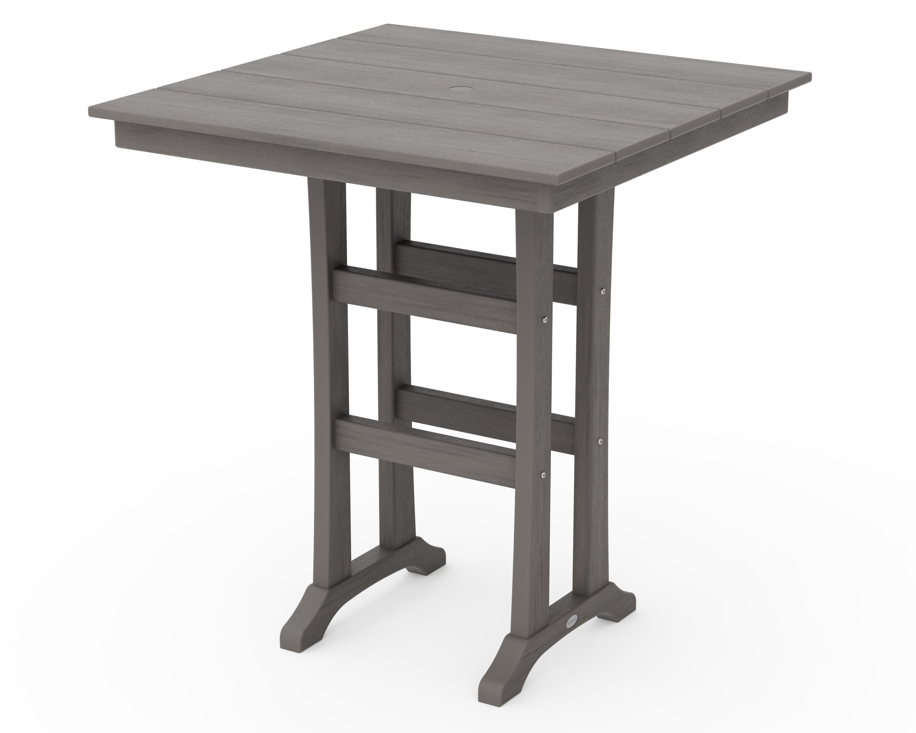 Farmhouse Trestle 37" Bar Table in Driftwood
