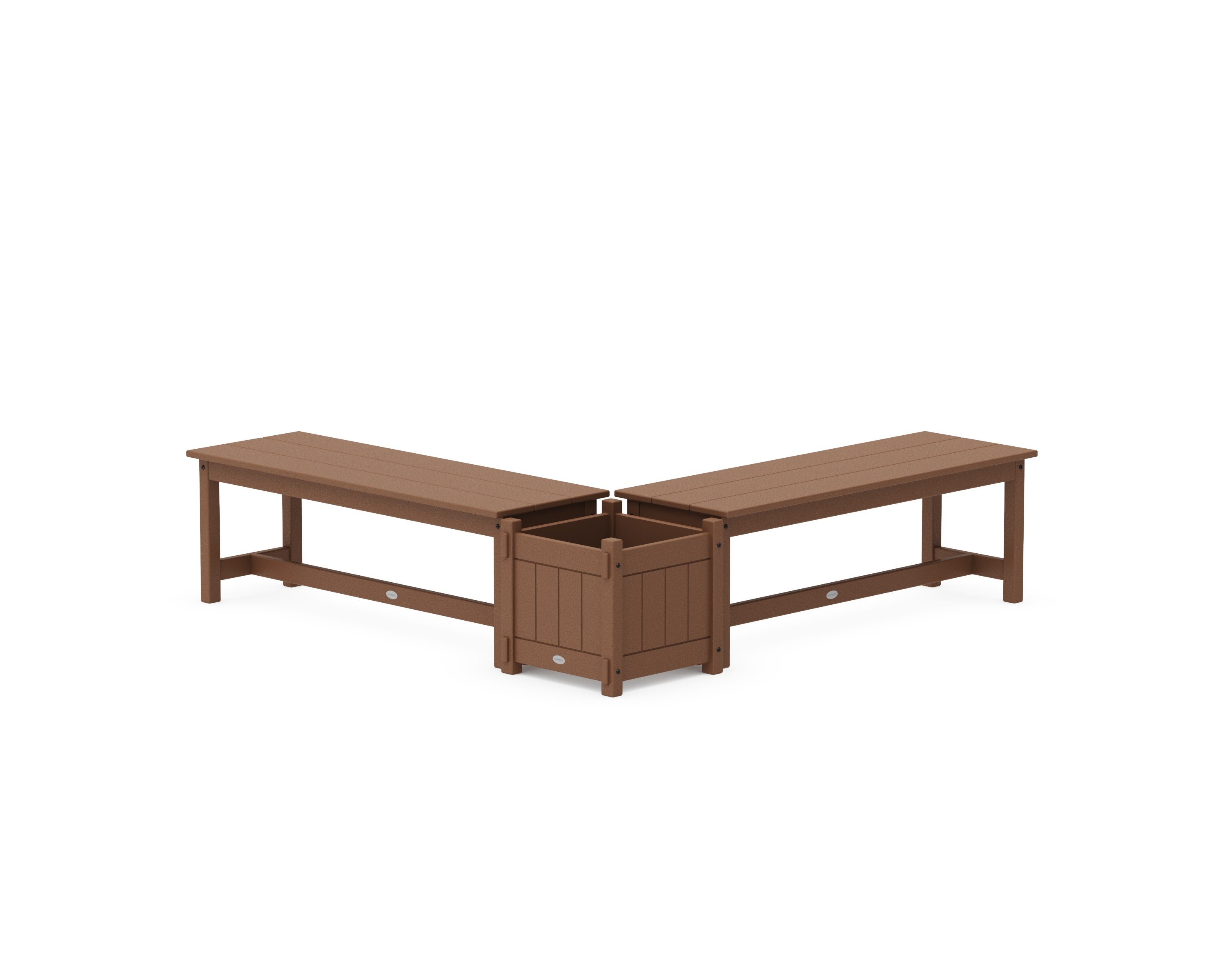 48" Vineyard L- Shaped Planter Bench Set in Teak