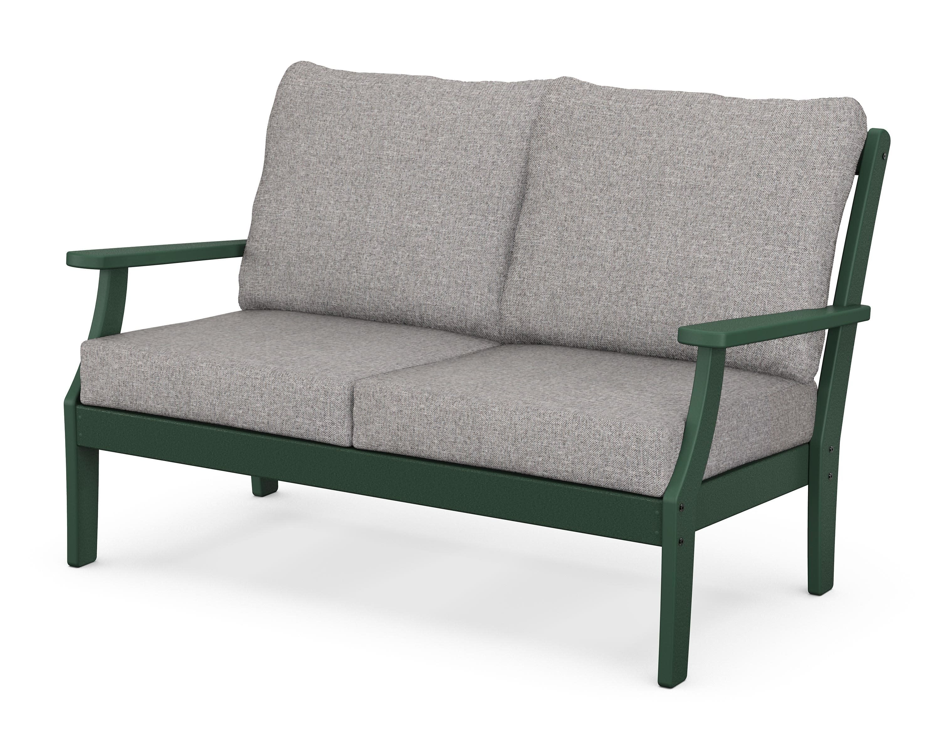Braxton Deep Seating Loveseat in Green / Grey Mist