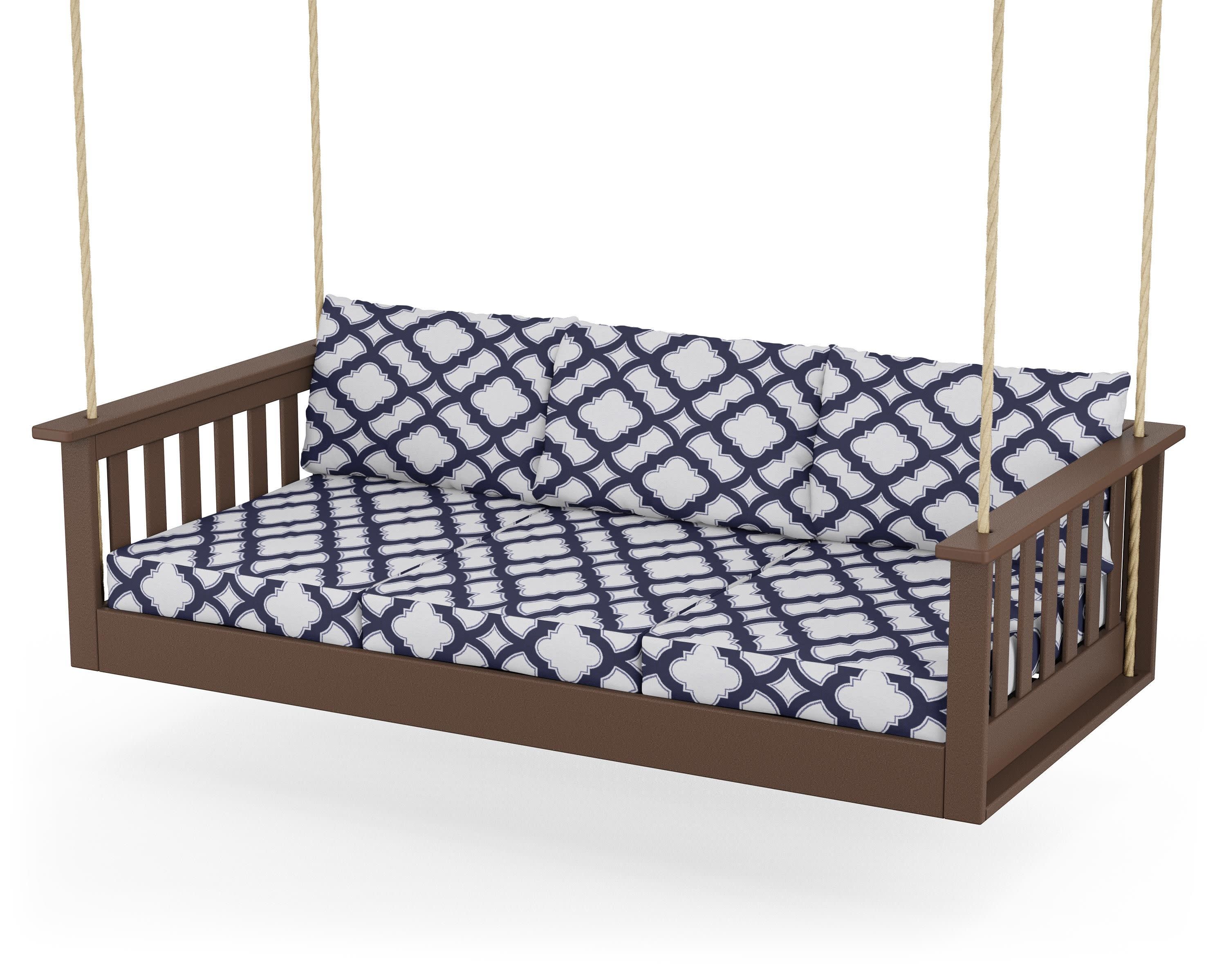 Vineyard Daybed Swing in Mahogany / Trellis Navy