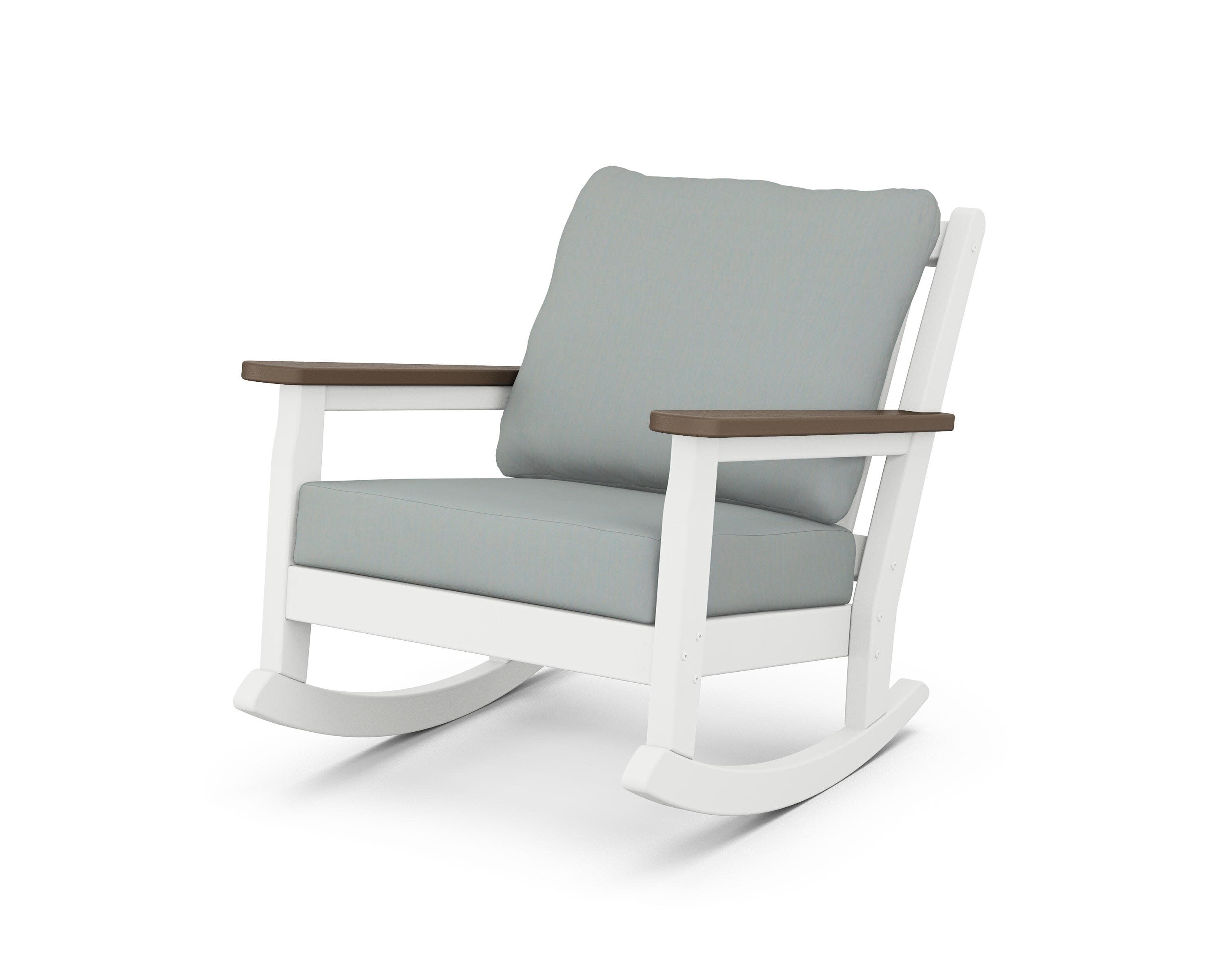 Chippendale Deep Seating Rocking Chair in White / Kona / Spa