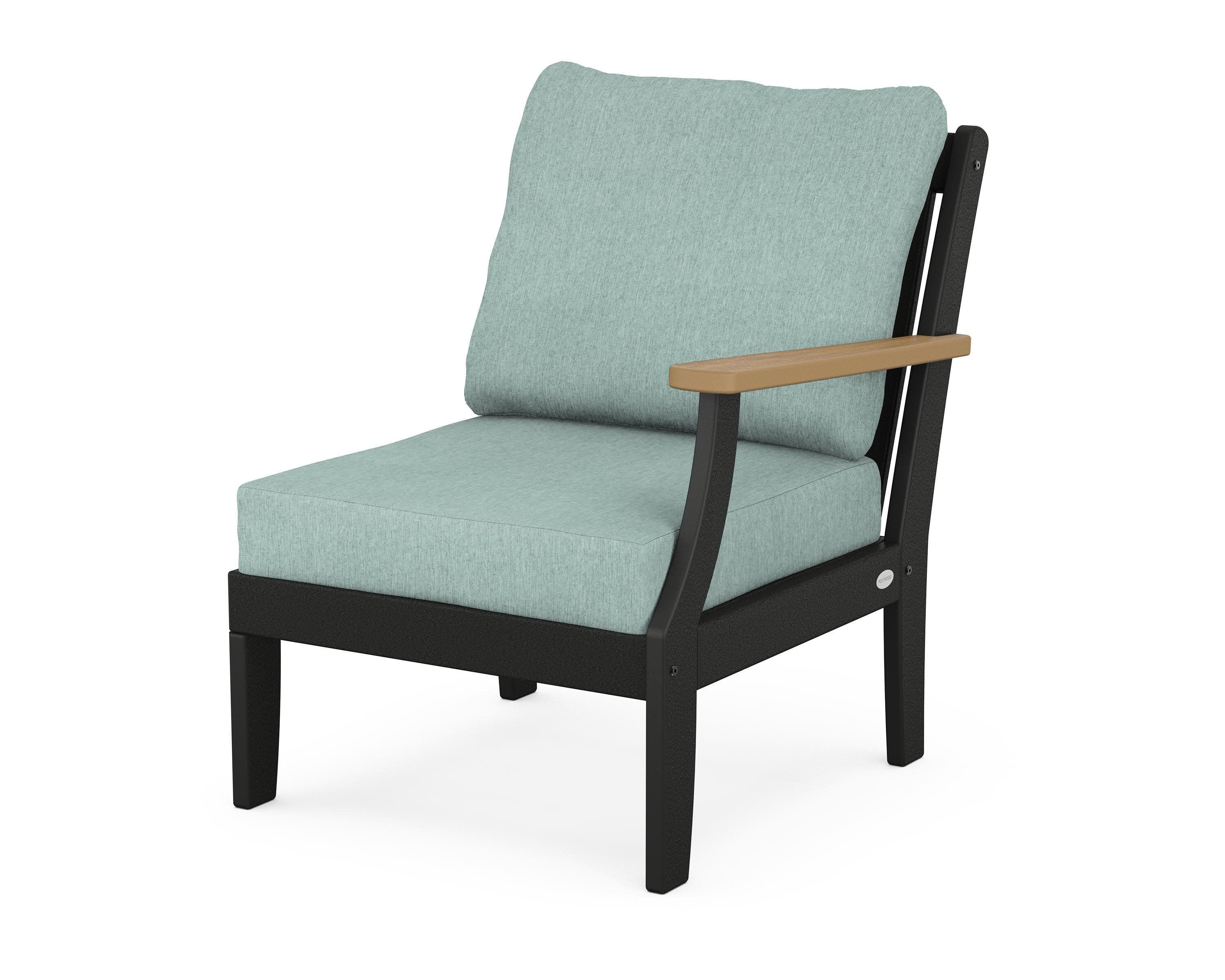 Braxton Modular Right Arm Chair in Black / Natural / Glacier Spa