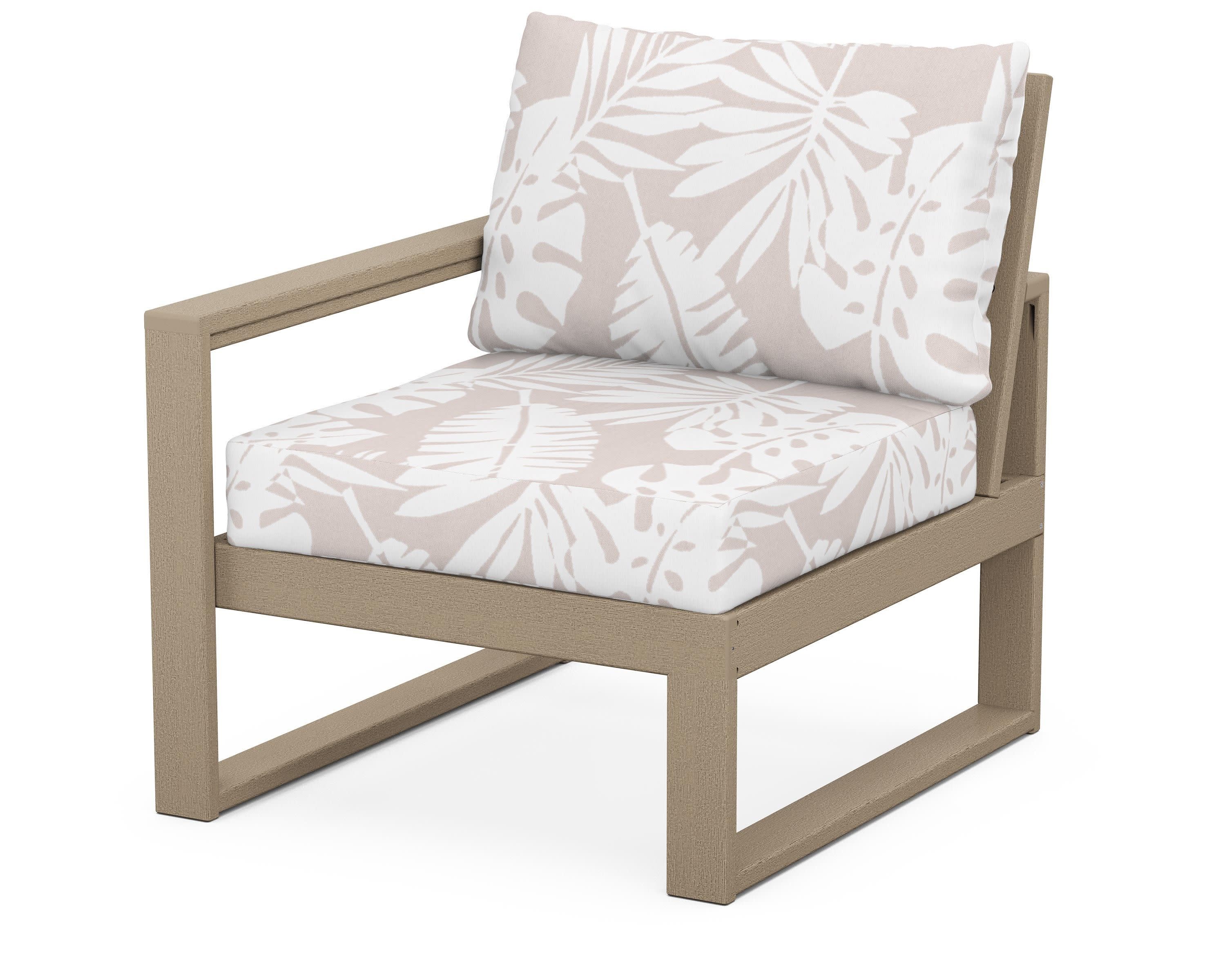EDGE Modular Left Arm Chair in Vintage Sahara / Leaf Dune Burlap