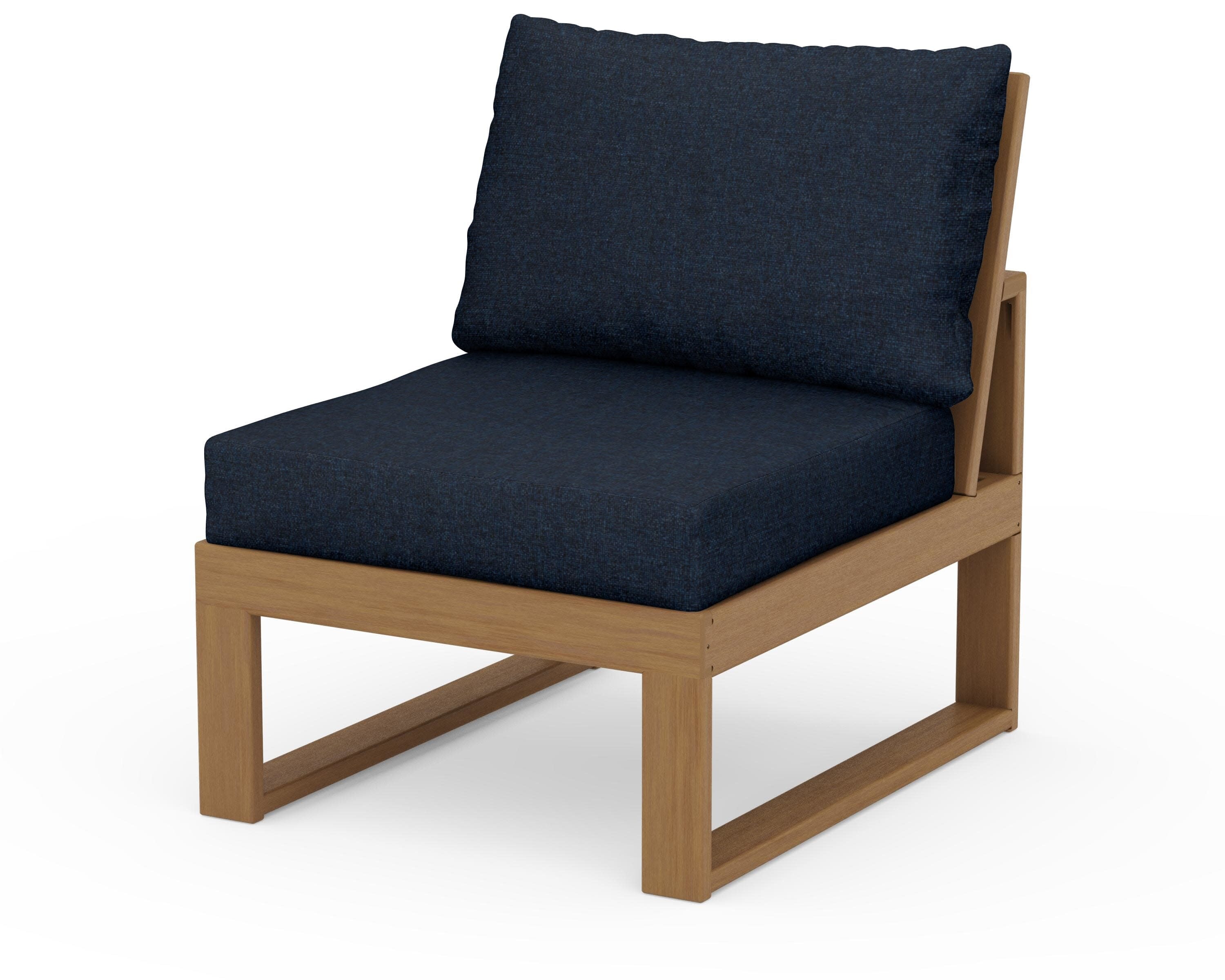 Modular Armless Chair in Natural / Marine Indigo
